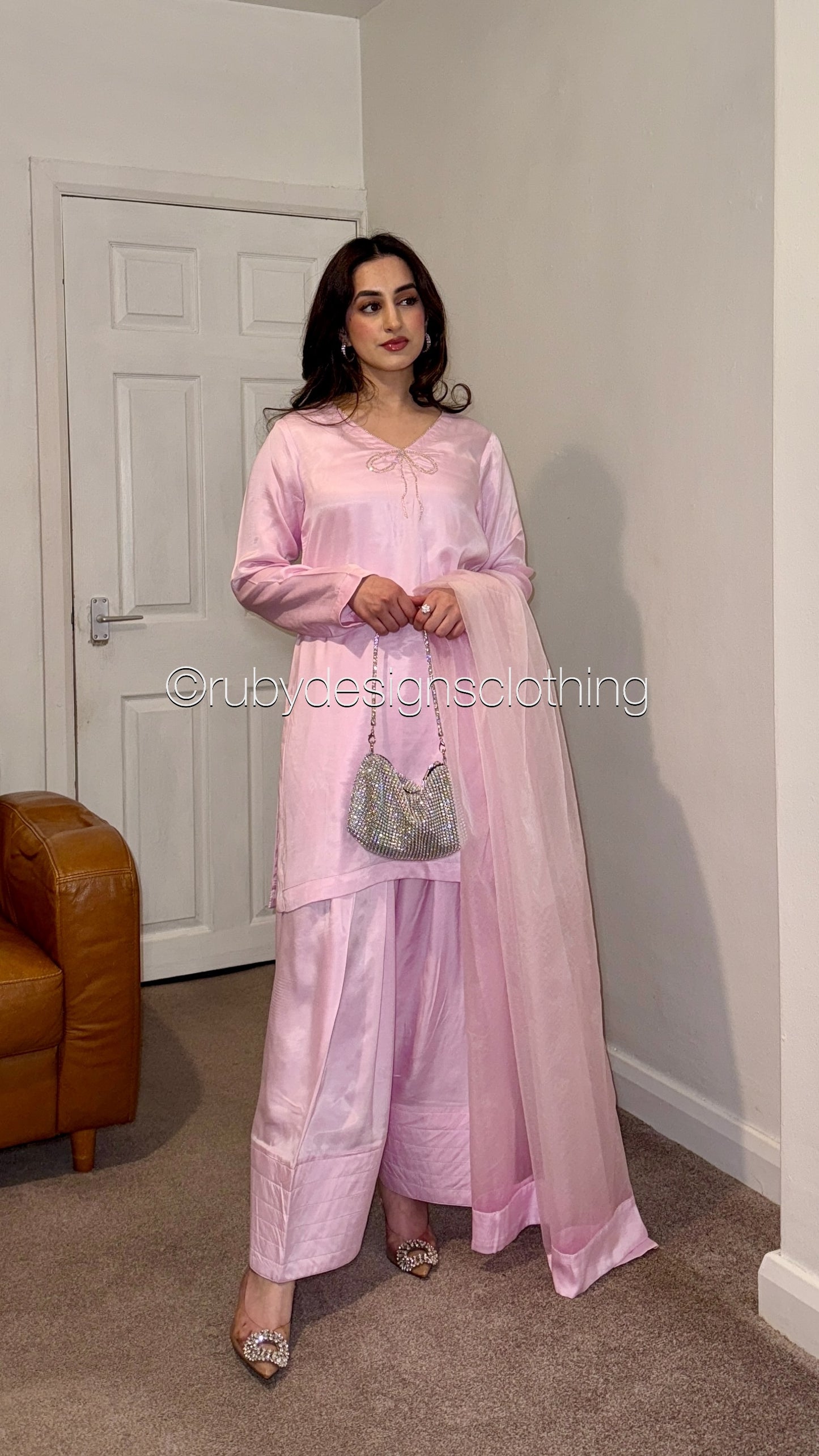 LUMA Petal - 3 Piece Silk Suit with Farshi Shalwar