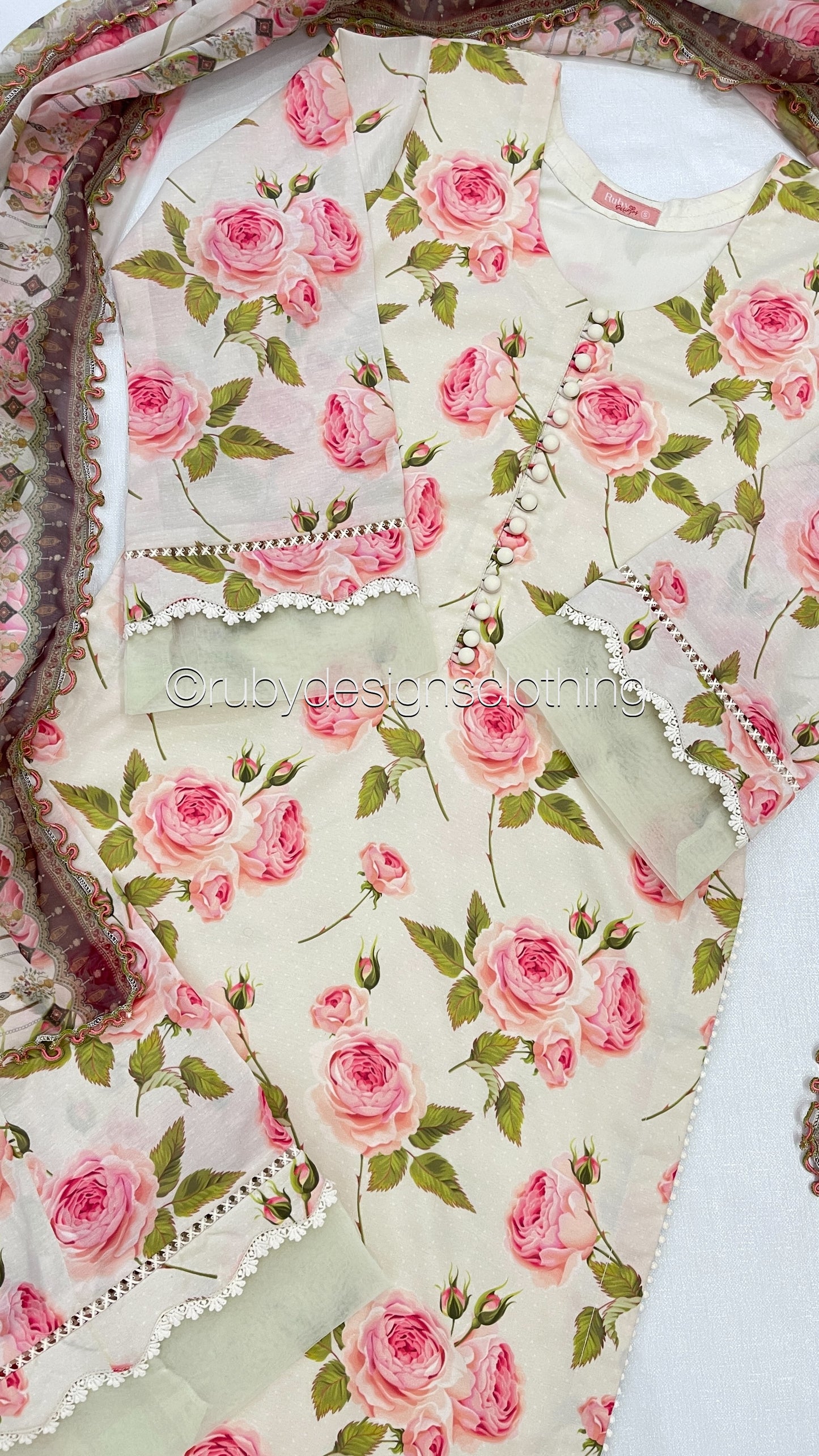 TIA - 3 Piece Off-White Swiss Lawn Suit with Silk Dupatta (8492510609621)