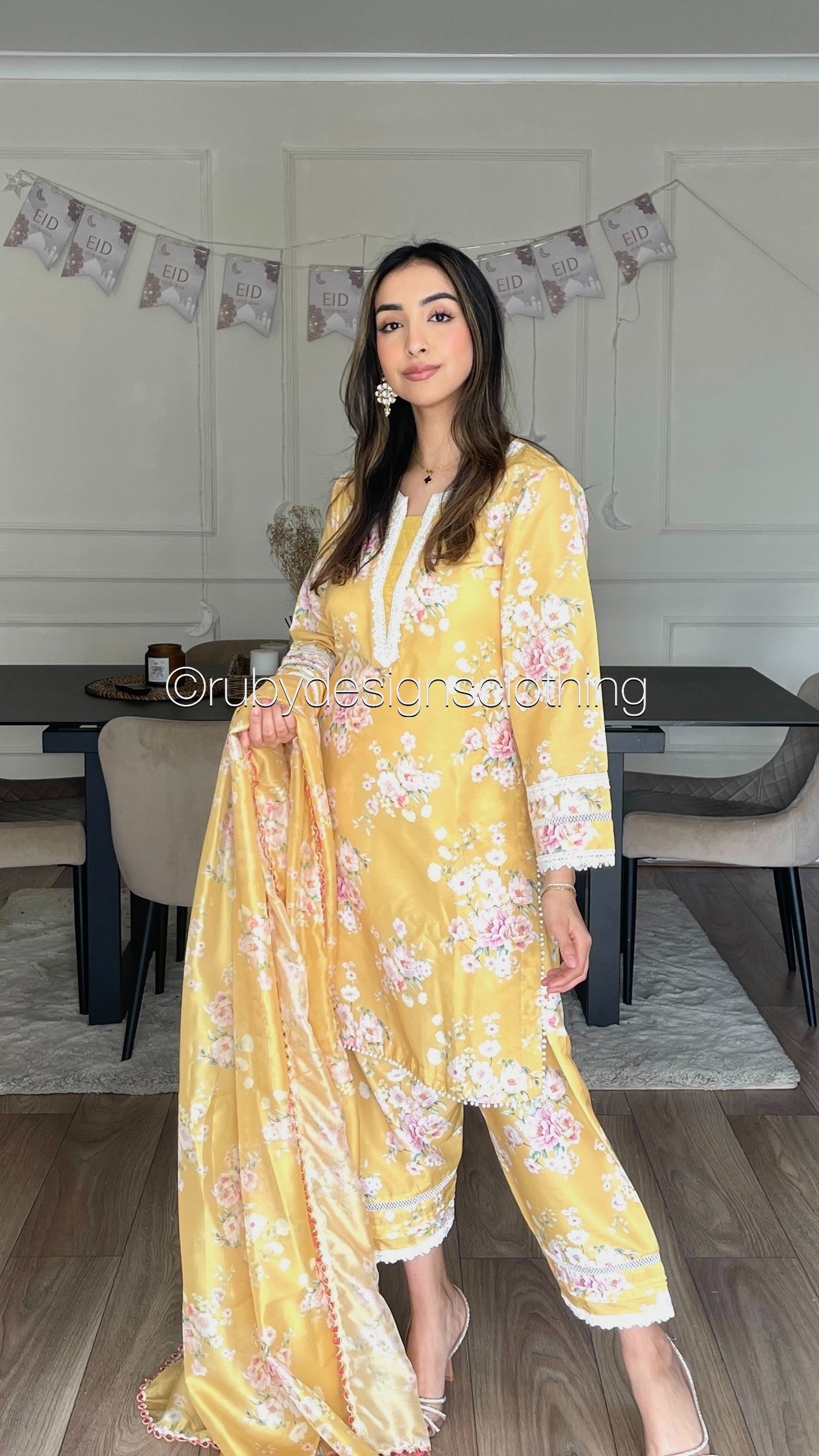 AYAH - 3 Piece Mustard Swiss Lawn Suit with Silk Dupatta (8491806458069)