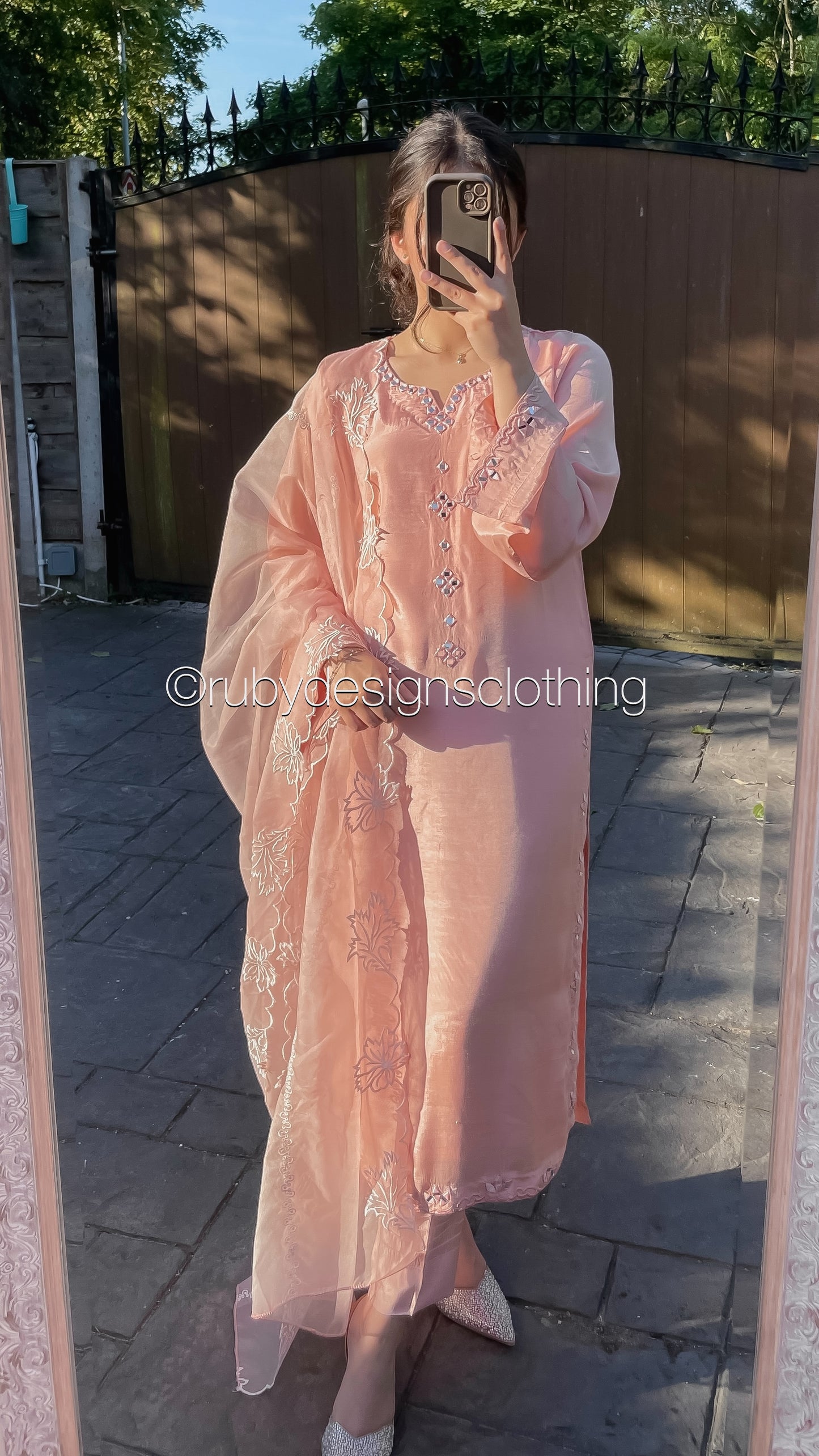 ALIZEY Blush - 3 Piece Blush Pink Silk Suit with Organza Dupatta (8559614820565)