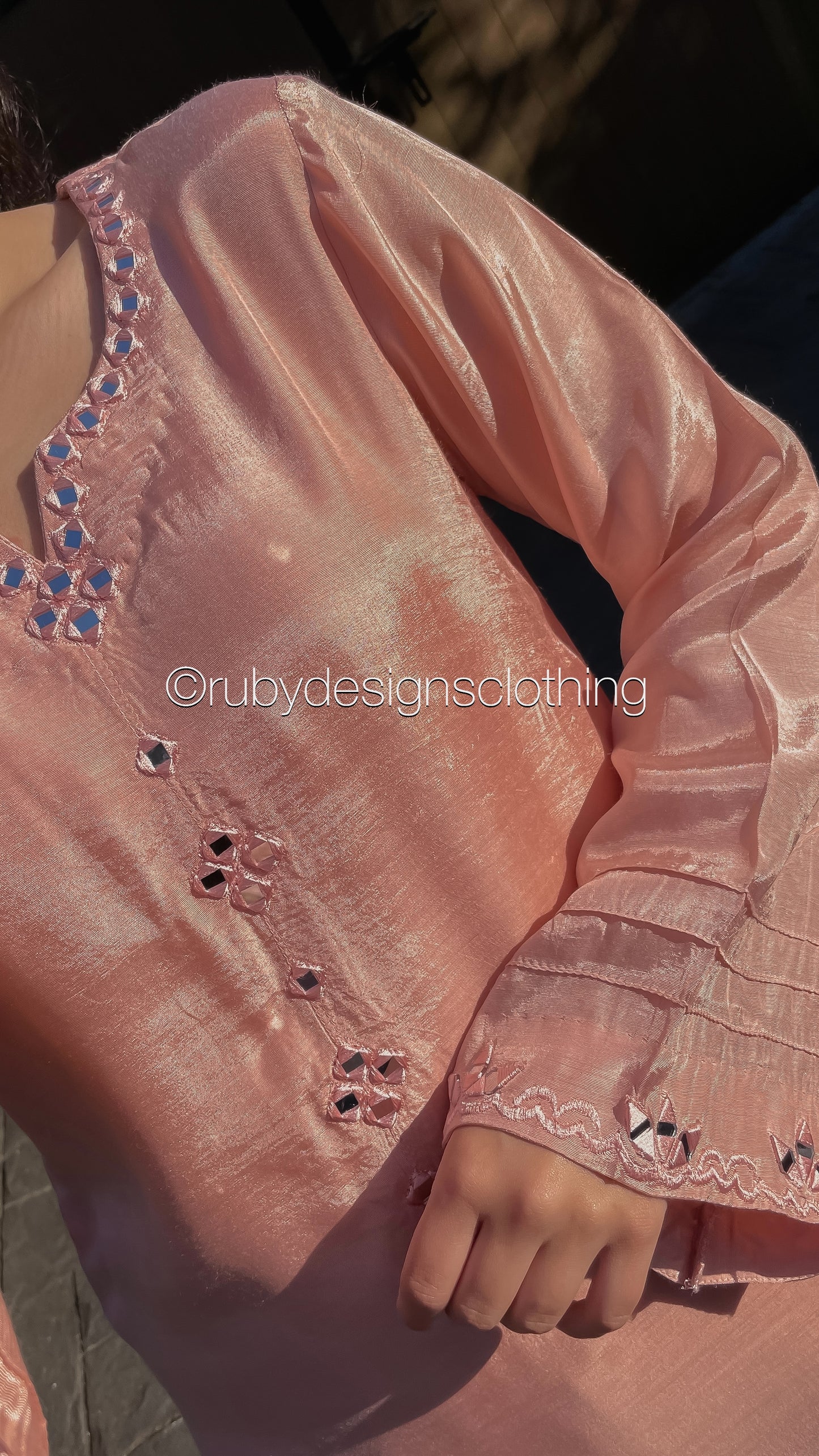 ALIZEY Blush - 3 Piece Blush Pink Silk Suit with Organza Dupatta (8559614820565)