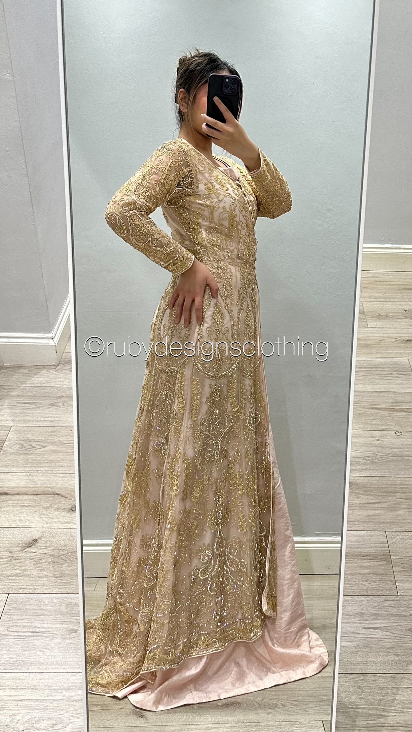 SHEILA - EXCLUSIVE SAMPLE 4 Piece Blush Pink Net Suit with Heavy Embroidery