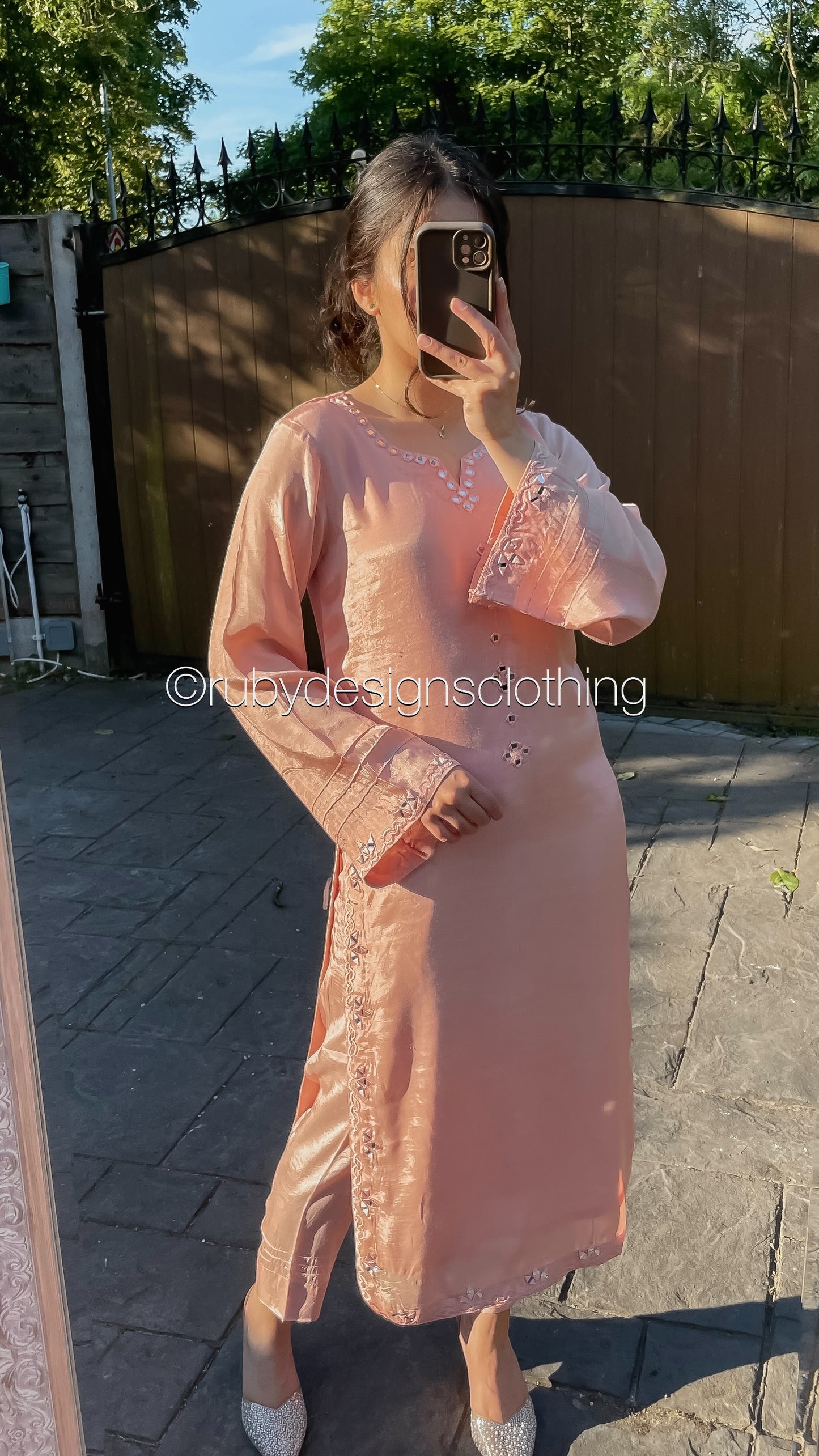 ALIZEY Blush - 3 Piece Blush Pink Silk Suit with Organza Dupatta (8559614820565)