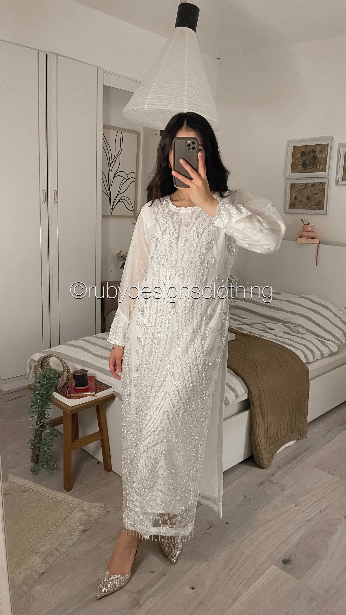 SHIREEN - 3 Piece White Net Suit with Pearl Detailing (8354934227157)