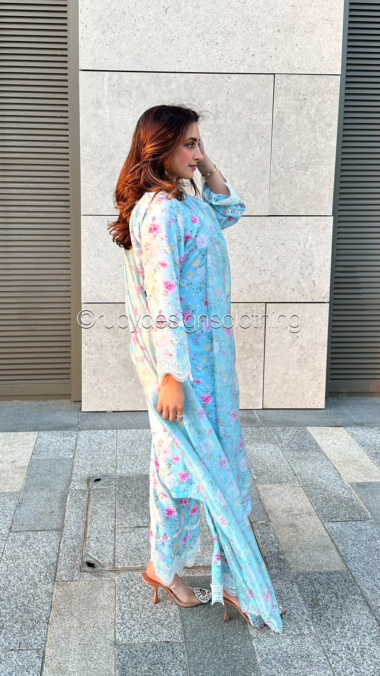 HEENA - 3 Piece Baby Blue Swiss Lawn Suit with Silk Dupatta (8585965109461)