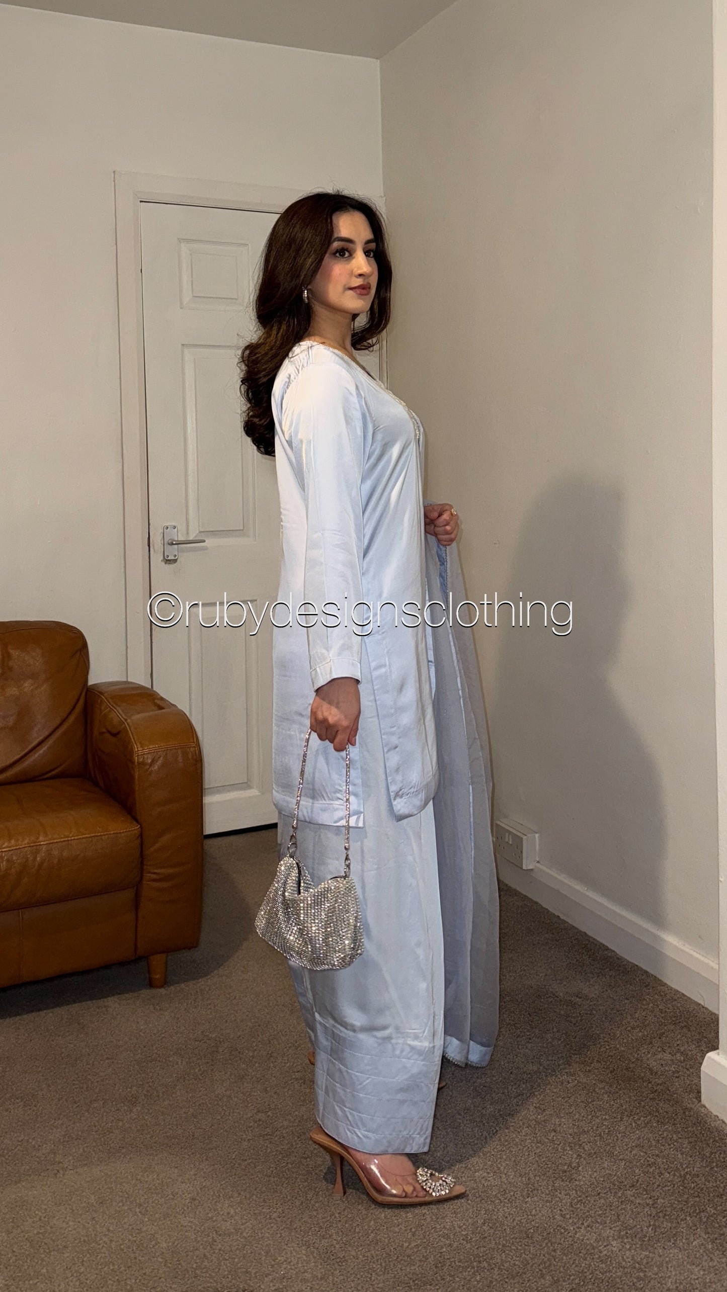 LUMA Ice - 3 Piece Silk Suit with Farshi Shalwar