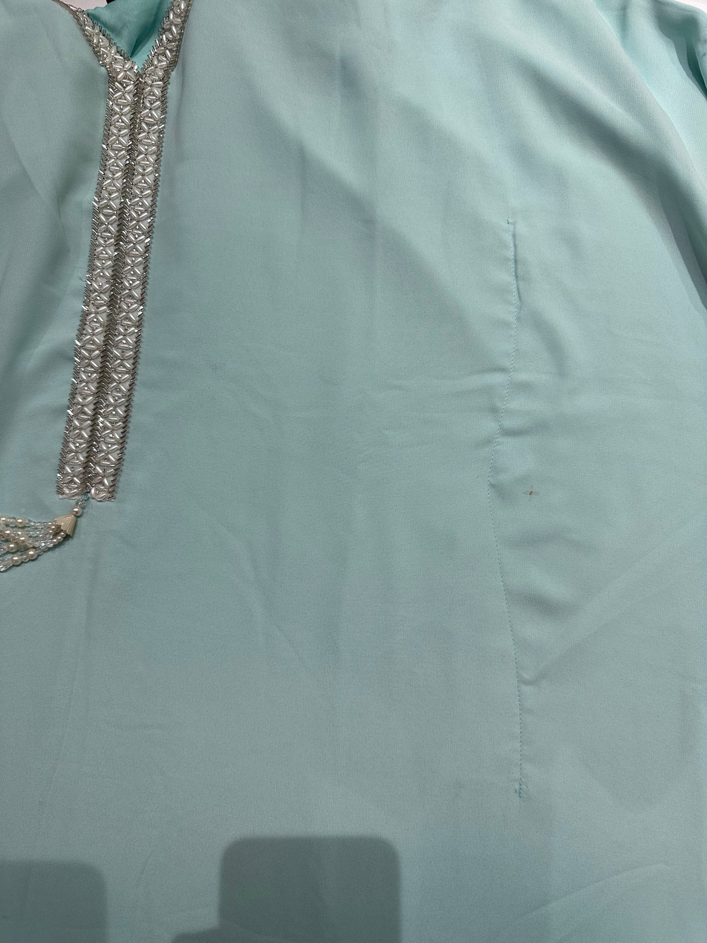 MINOR DEFECT - SABAH Breeze Blue - Ombré Kaftan with Hijab