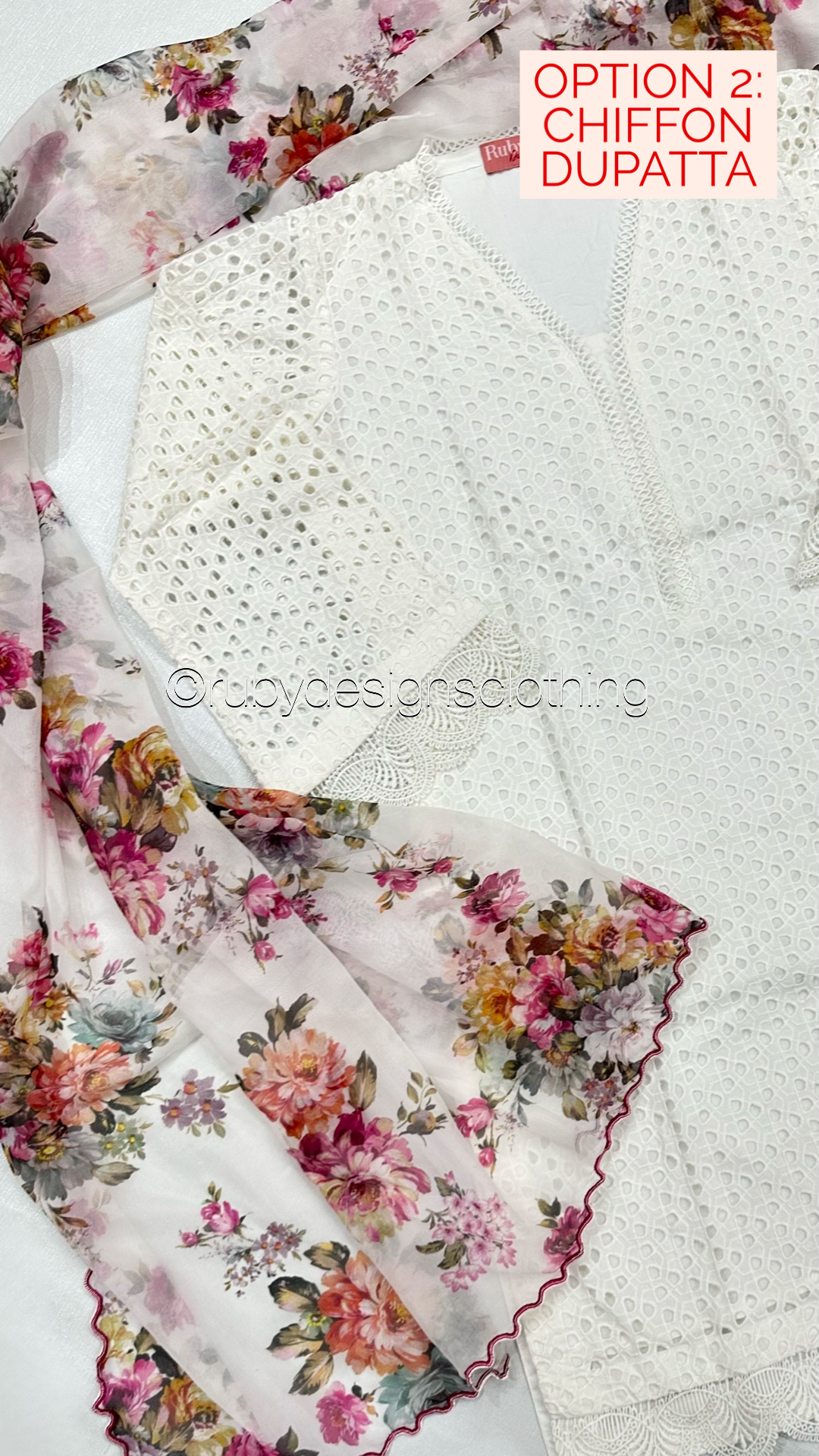 MAHEEN - 3 Piece White Chikankari Suit with Tulip Trouser (8313783124181)