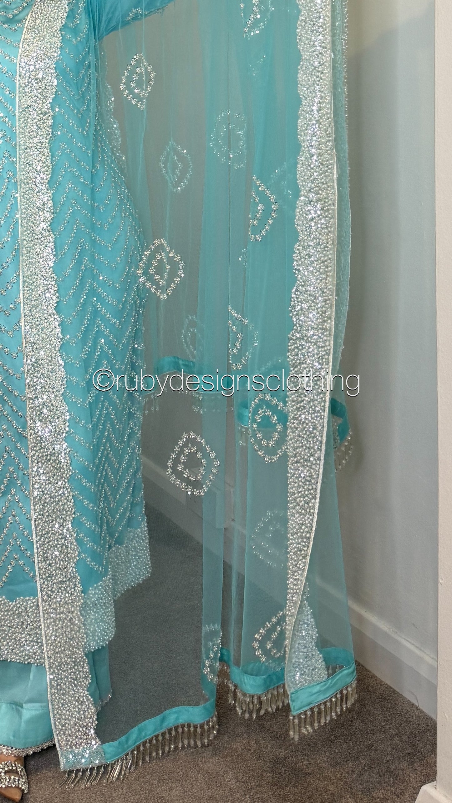 IZMA Ice - 3 Piece Net Suit with Wide Leg Trousers