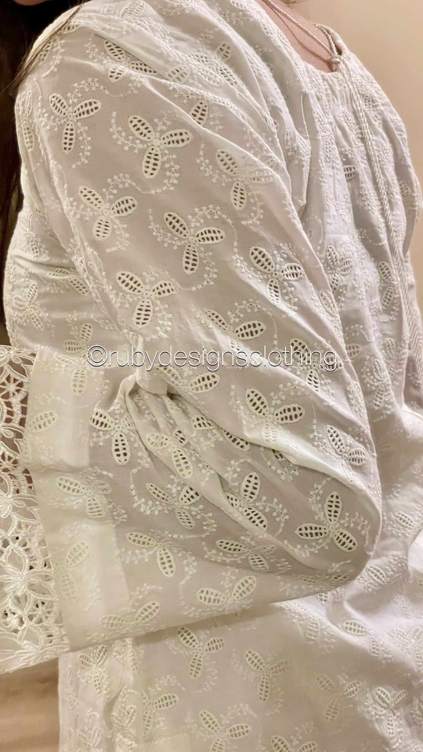 White Lily - 3 Piece Chikankari Suit with Farshi Shalwar