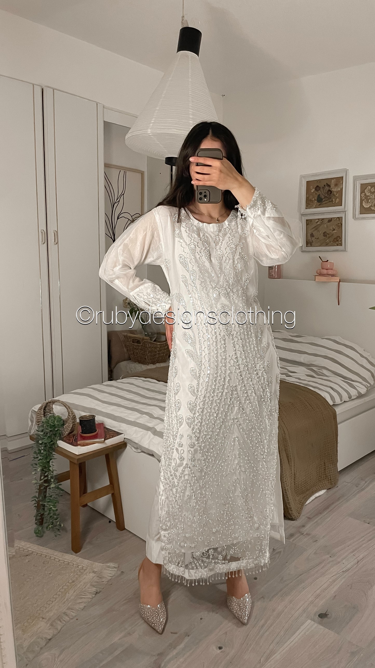 SHIREEN - 3 Piece White Net Suit with Pearl Detailing (8354934227157)