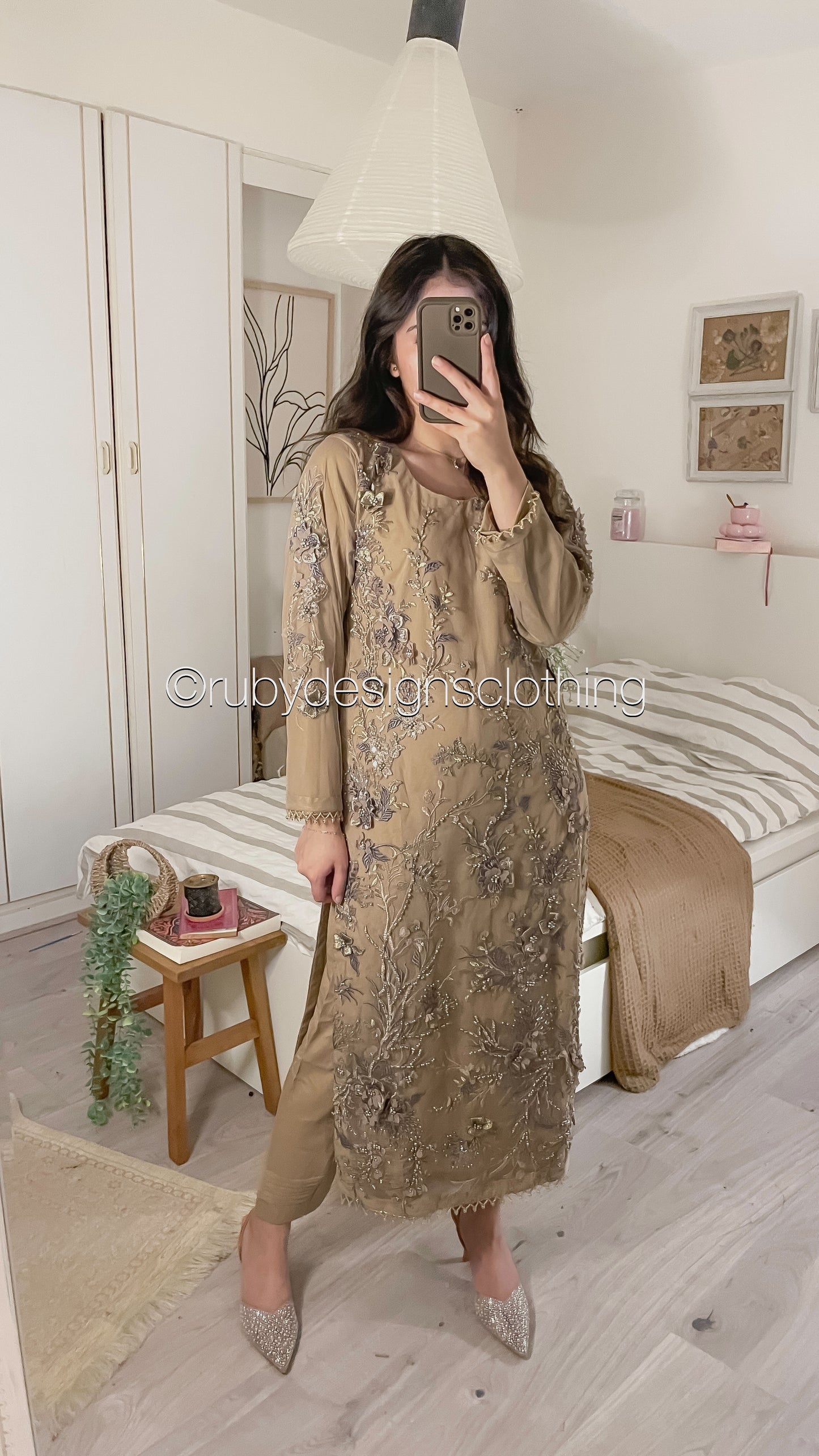 NABA - 3 Piece Latte Net Suit with 3D Detailing (8354935242965)