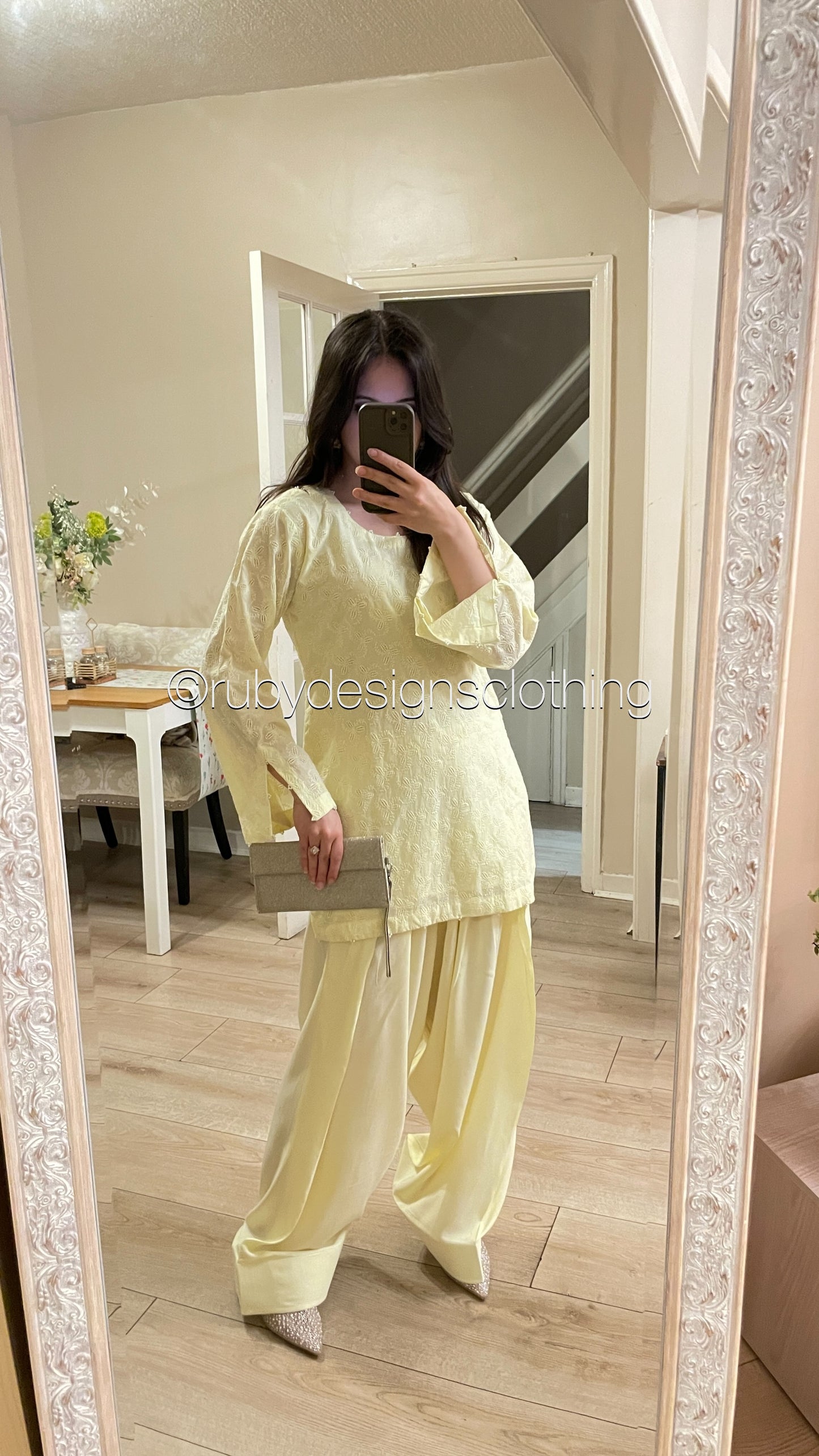 Butter Yellow - 3 Piece Chikankari Suit with Farshi Shalwar