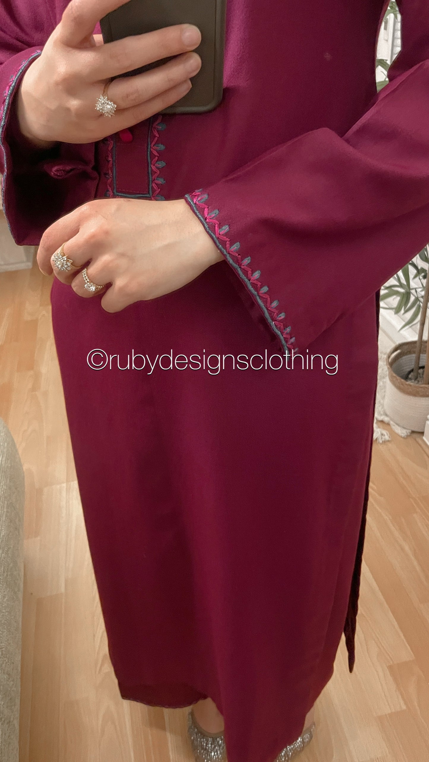 SOHA - 3 Piece Magenta Marina Suit with Embroidered Pashmina Shawl