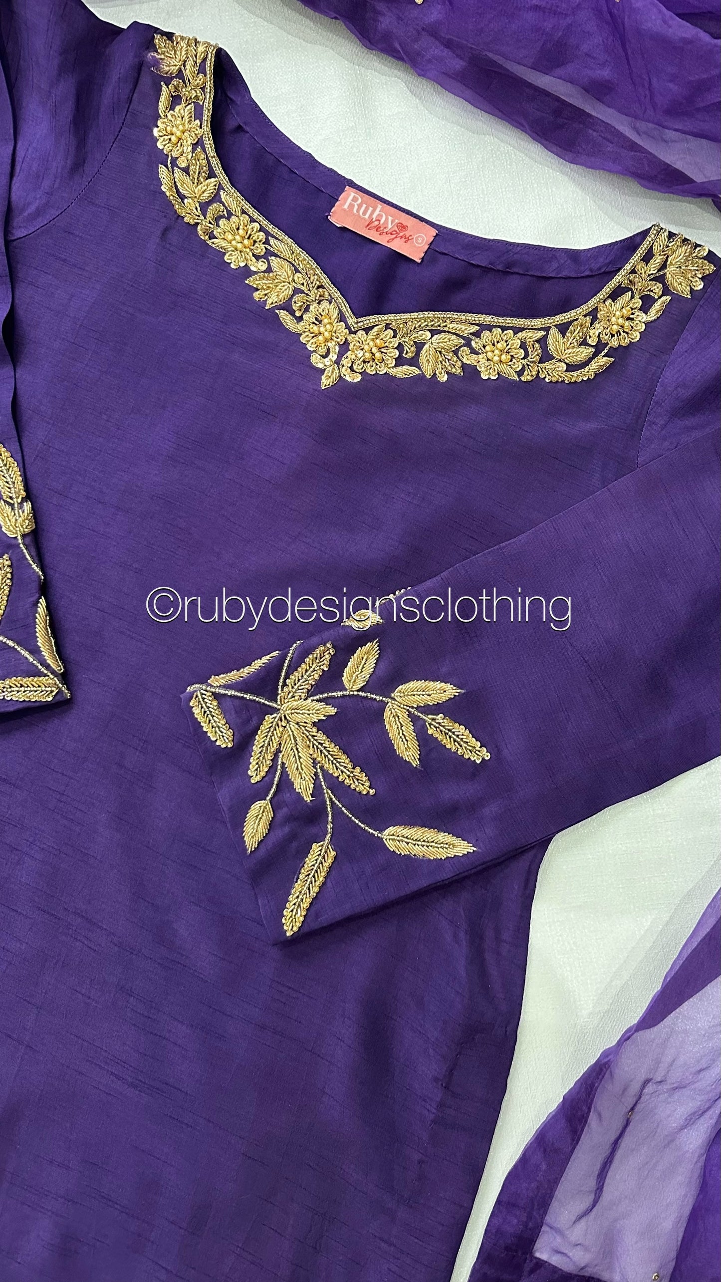 MISSING ITEM (SCARF) - SHAFAQ Midnight - 3 Piece Raw Silk Suit with Farshi Shalwar