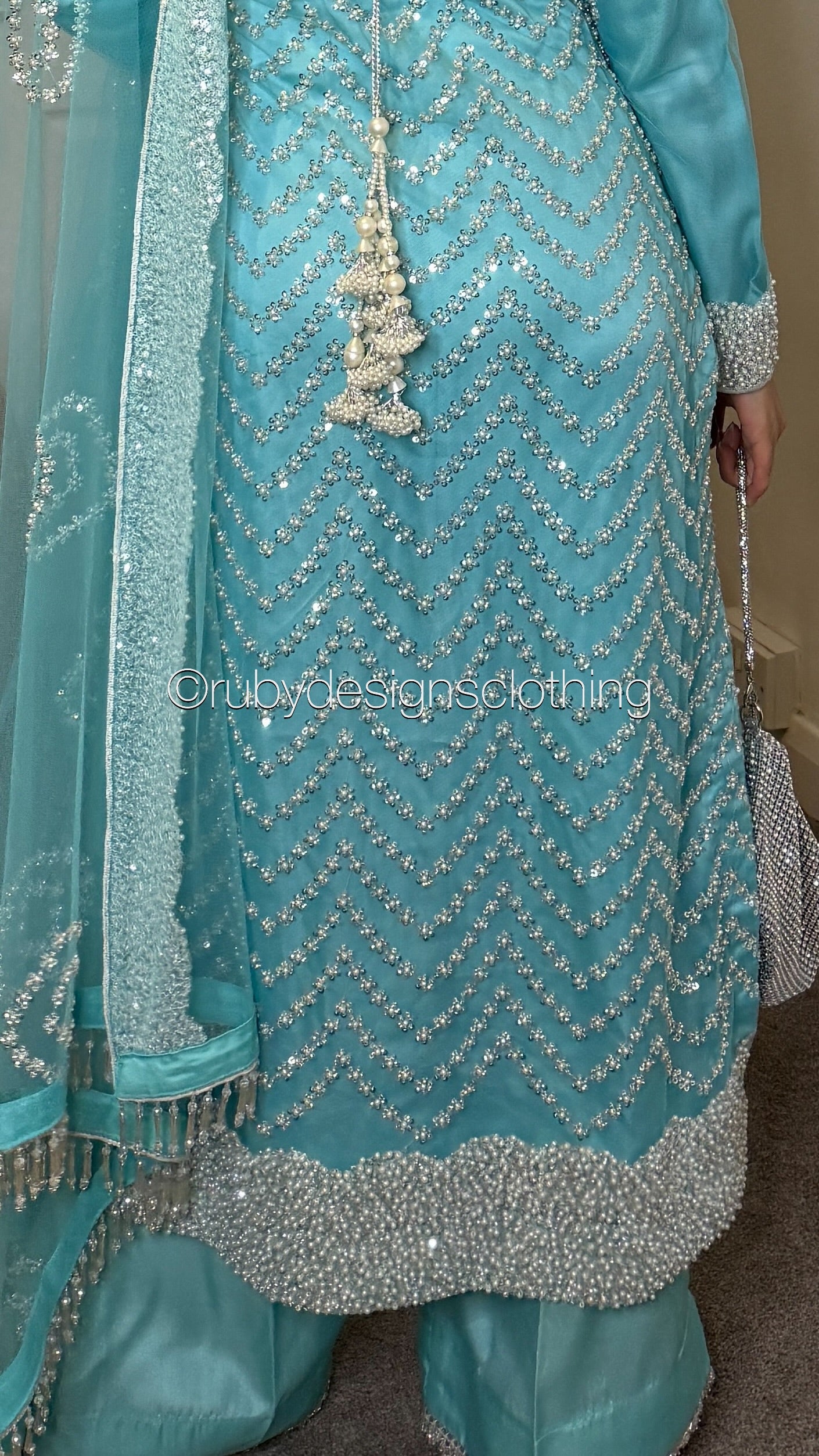 IZMA Ice - 3 Piece Net Suit with Wide Leg Trousers