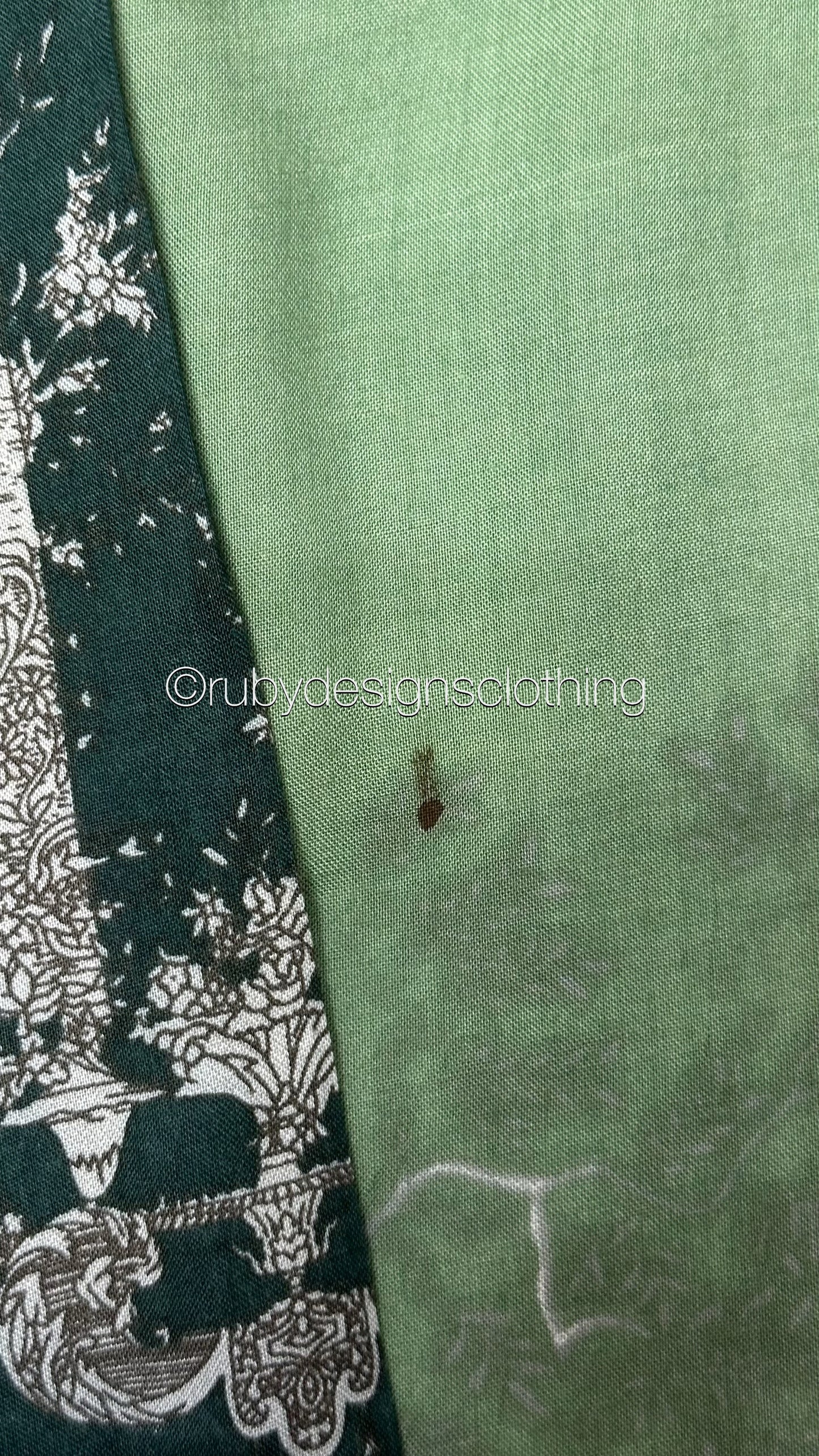 Minor Defect - Original Tawakkal Felicia Stitched Green Linen Print Suit with Embroidery (8748090294485)