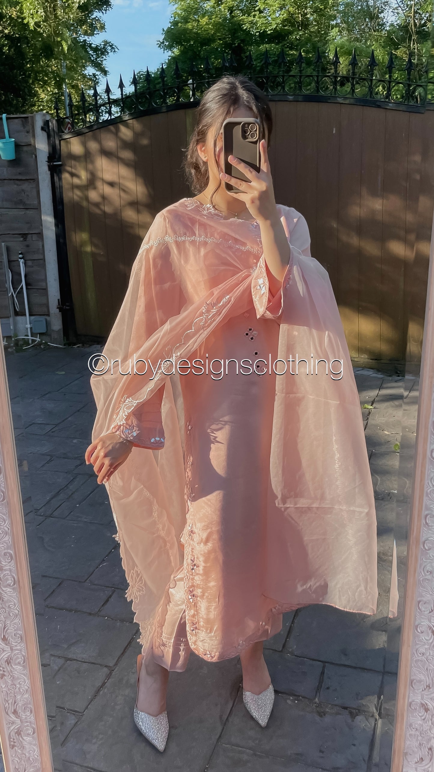 ALIZEY Blush - 3 Piece Blush Pink Silk Suit with Organza Dupatta (8559614820565)