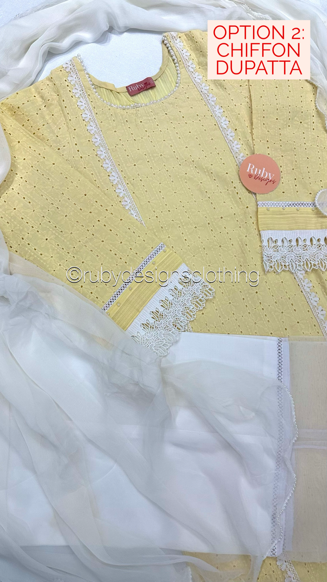 AIMAN - 3 Piece Pale Yellow Chikankari Suit with Organza Dupatta (8313783550165)