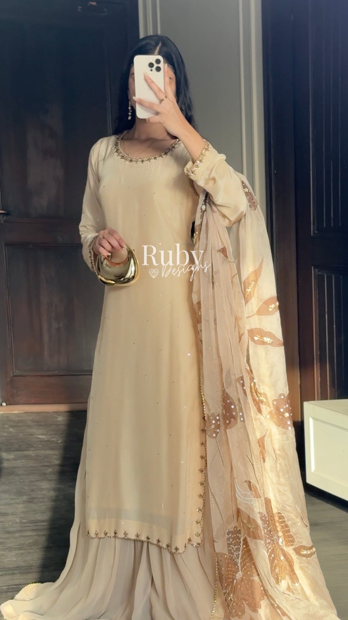 HEER - 3 Piece Silk Suit with Handpainted Dupatta