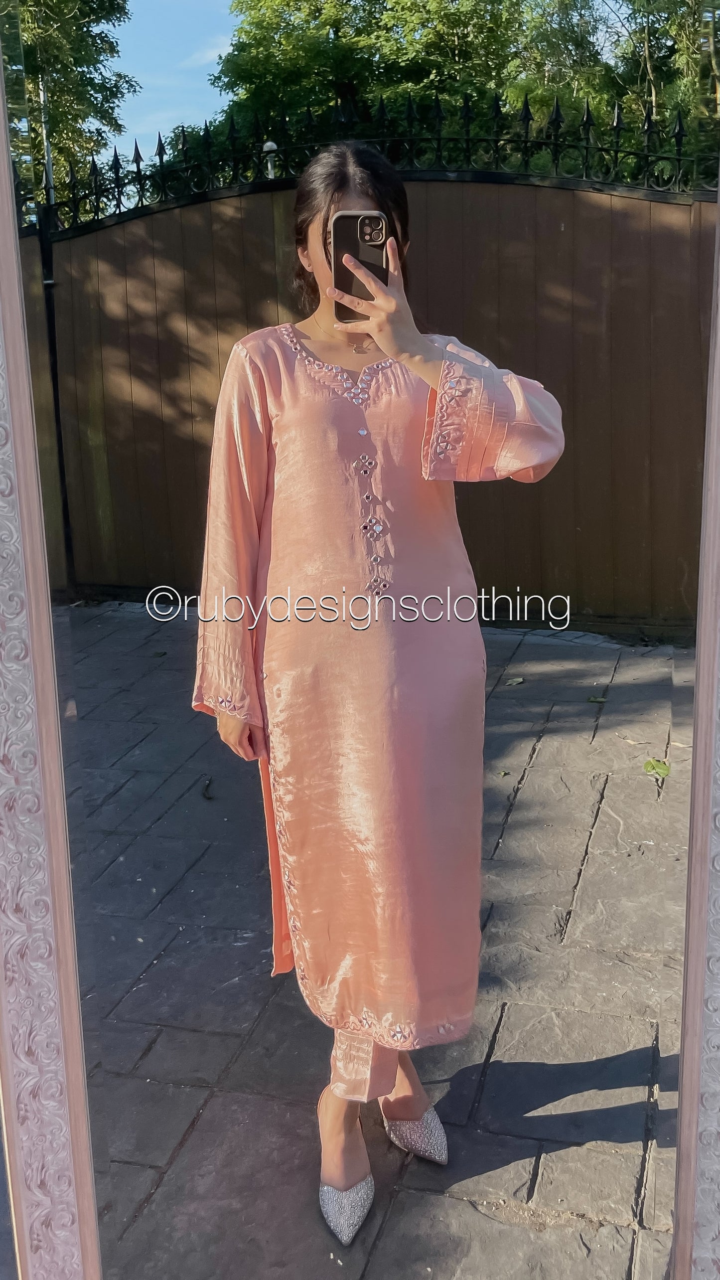 ALIZEY Blush - 3 Piece Blush Pink Silk Suit with Organza Dupatta (8559614820565)