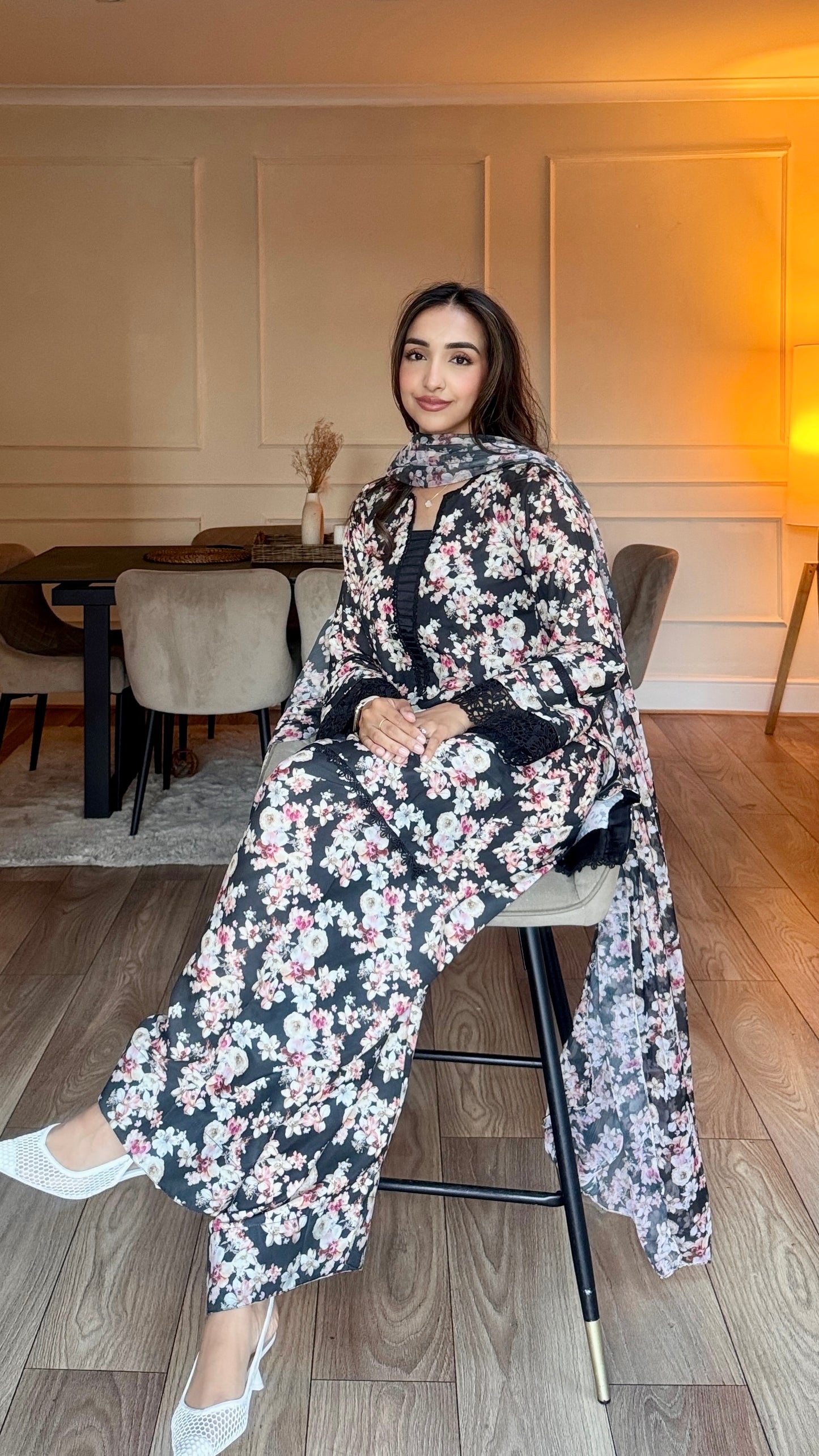 SEHER - 3 Piece Swiss Lawn Suit with Chiffon Dupatta
