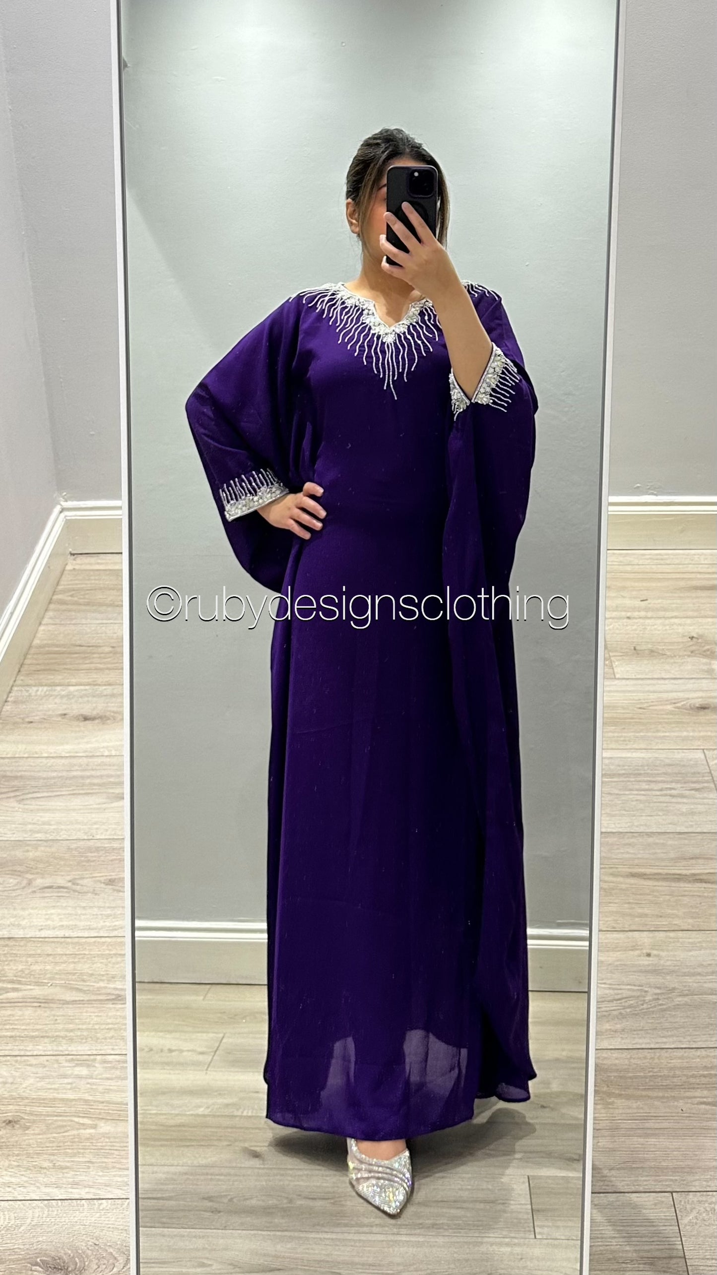 LEYLA - EXCLUSIVE Purple Kaftan with Handwork