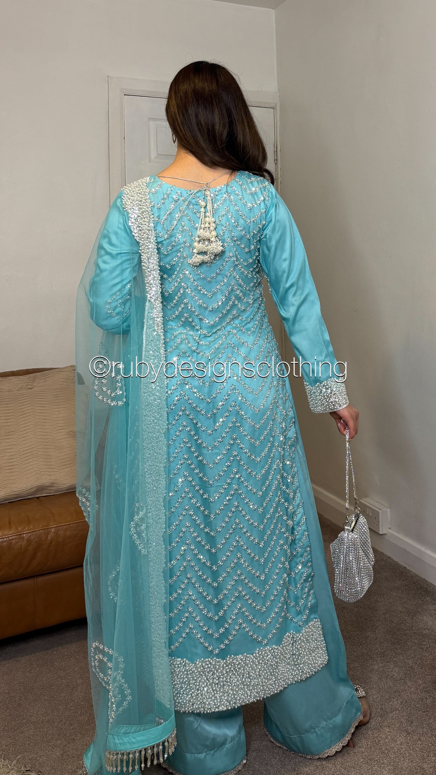 IZMA Ice - 3 Piece Net Suit with Wide Leg Trousers