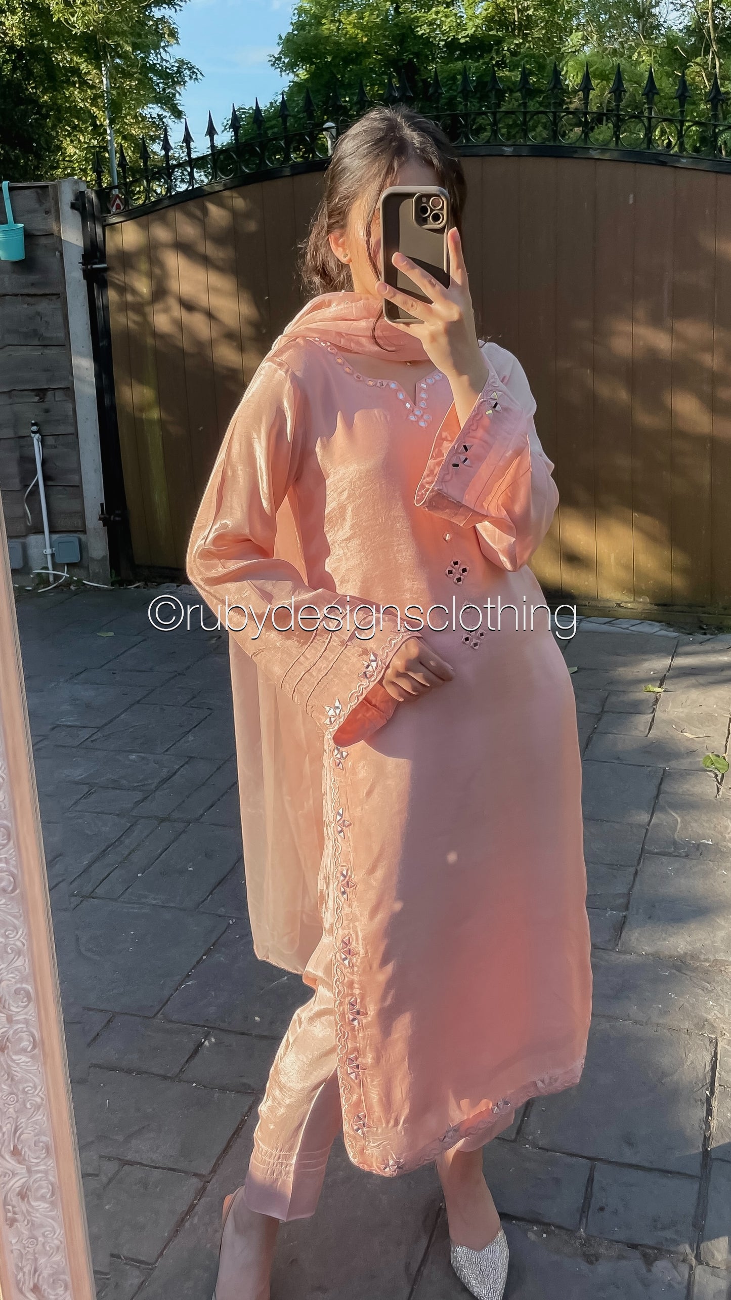 ALIZEY Blush - 3 Piece Blush Pink Silk Suit with Organza Dupatta (8559614820565)