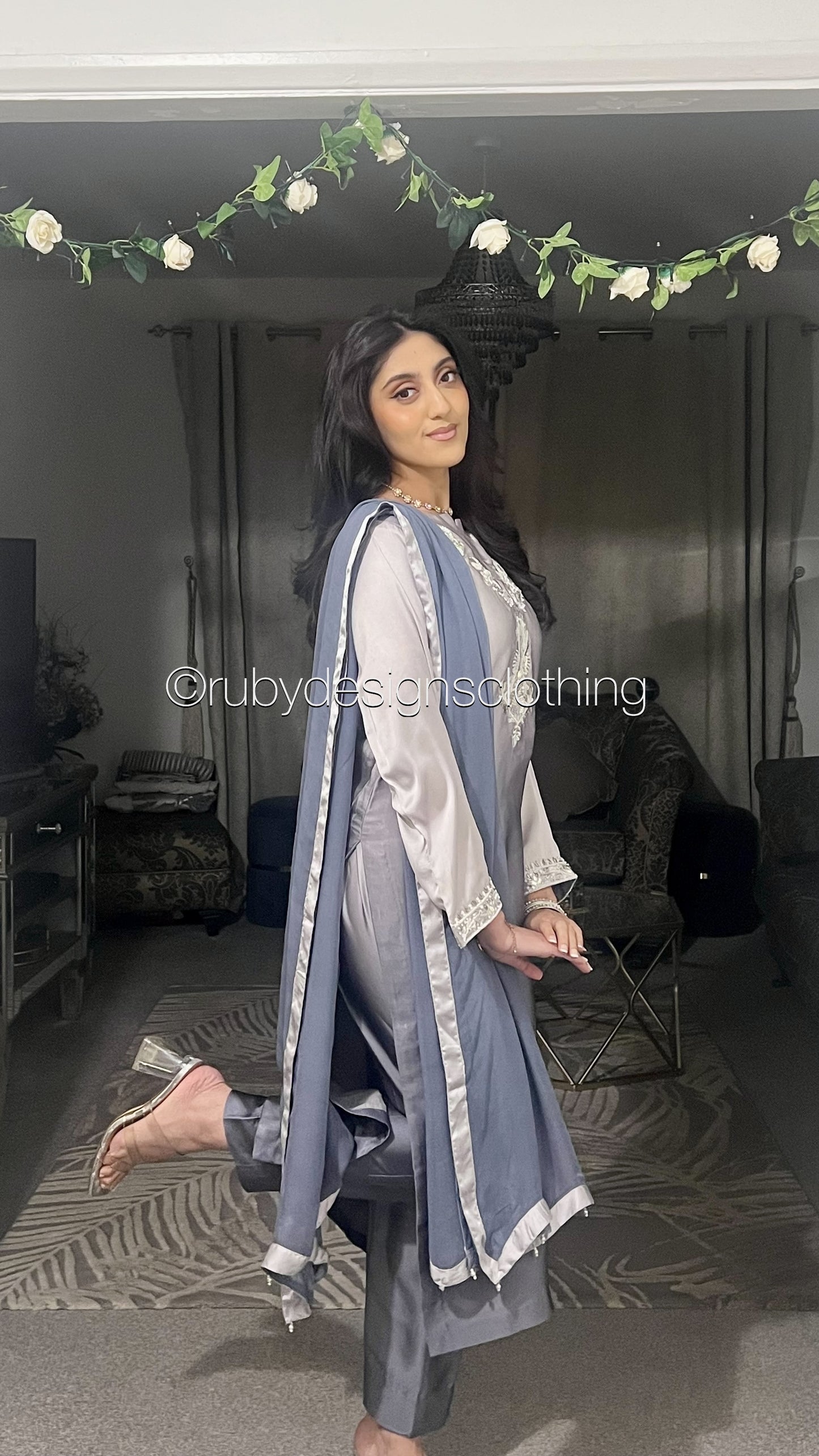 RAYNA Amethyst - 3 Piece Silk Suit with Handwork