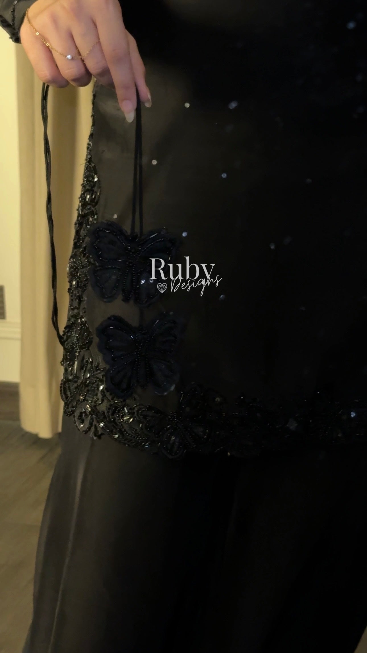 PRE-ORDER (not for immediate dispatch) - LIYANA - 3 Piece Black Luxury Silk Suit with Cutdana Handwork