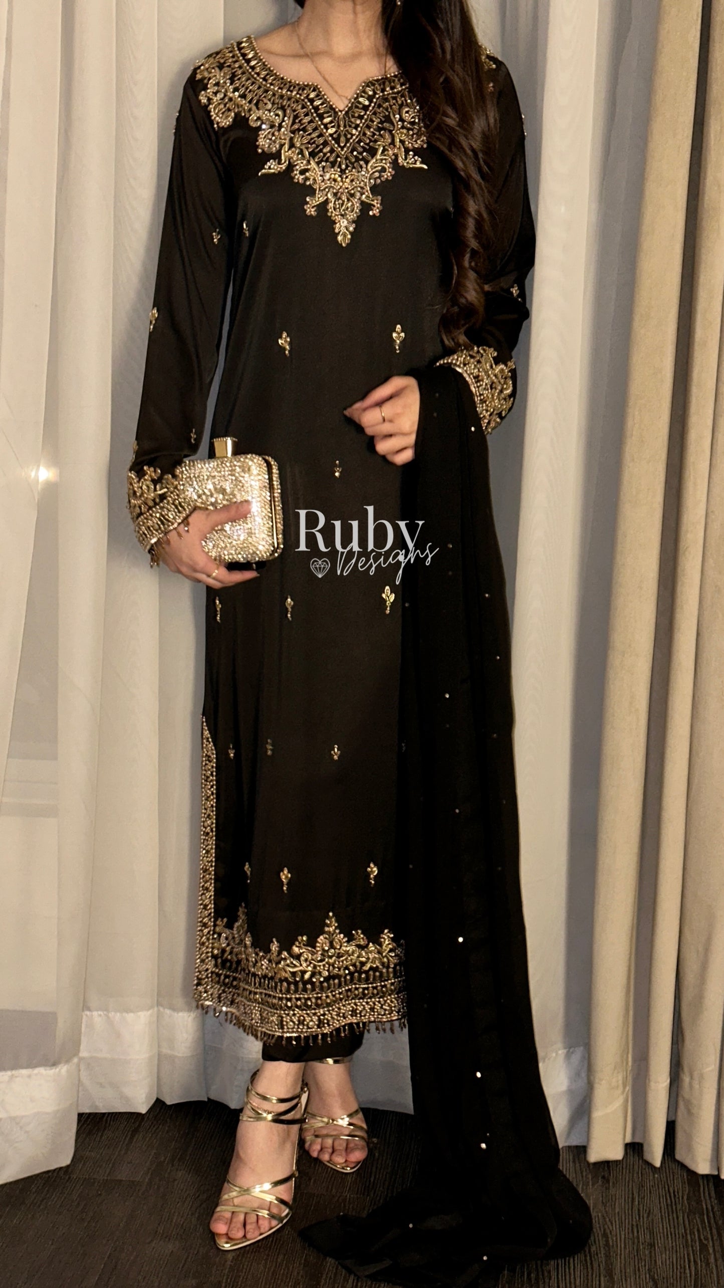 MAYSOON - 3 Piece Luxury Silk Suit with Hand Work