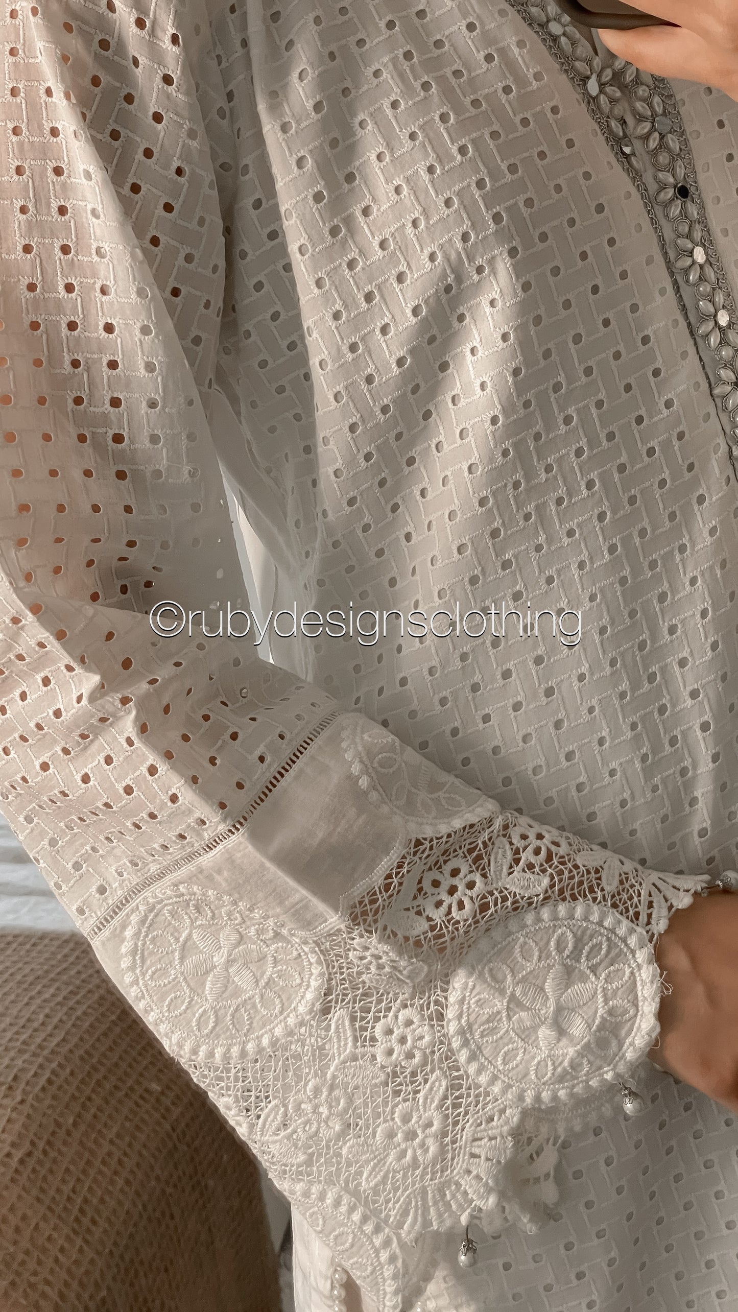 DANIYA - 3 Piece White Chikankari Suit with Chiffon Dupatta (8570237321429) (8747933827285)