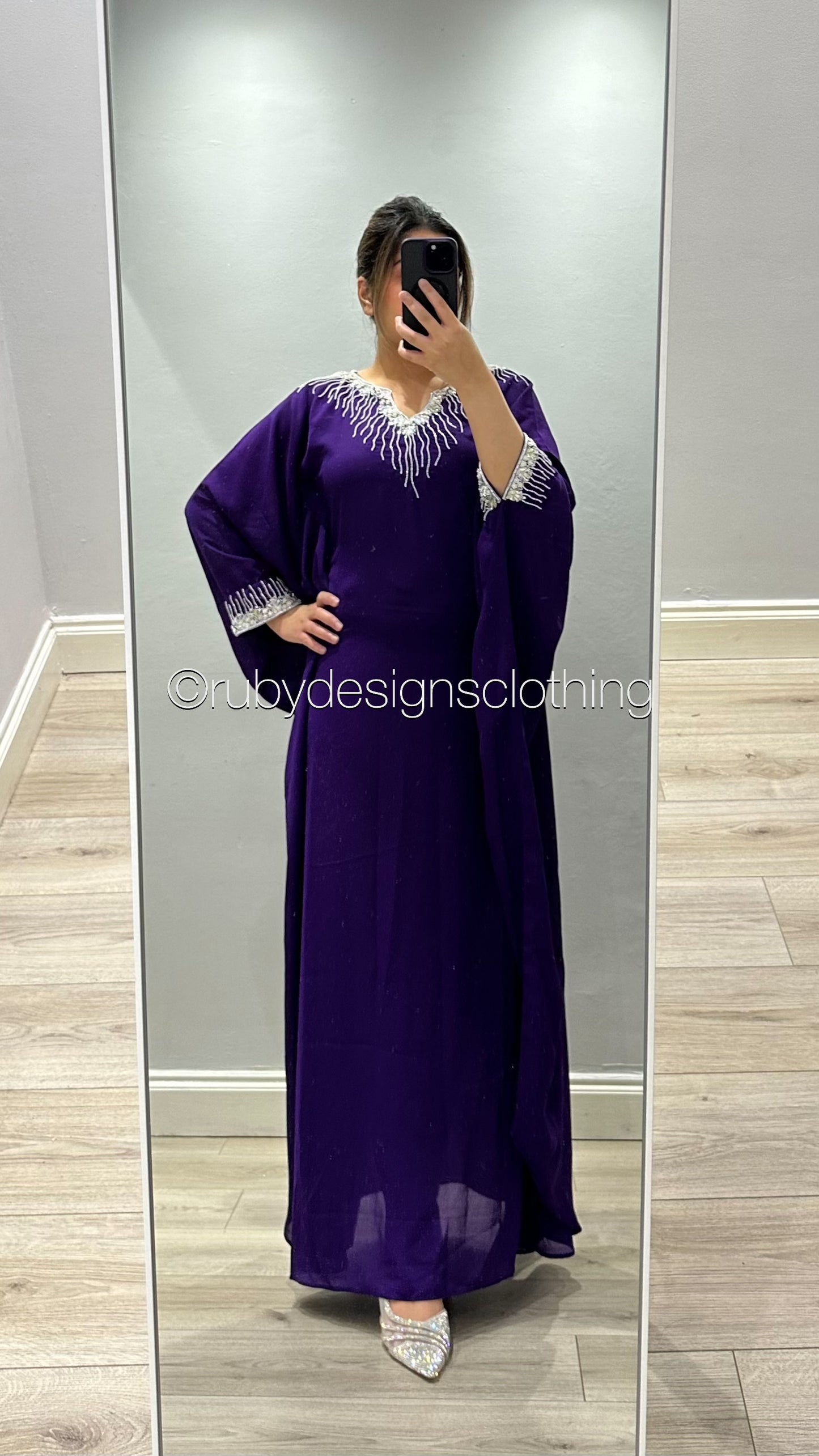 LEYLA - EXCLUSIVE Purple Kaftan with Handwork