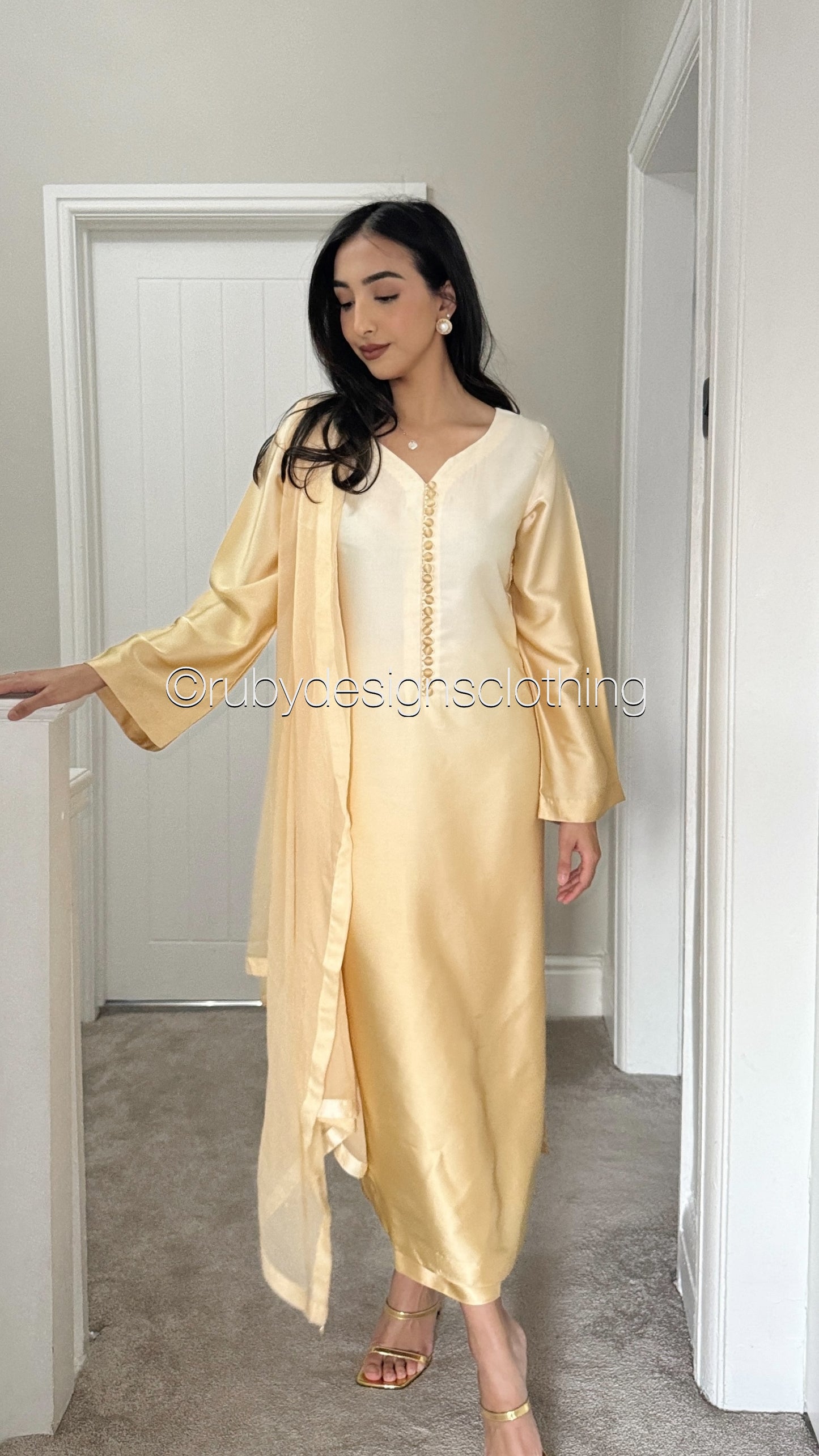 RAYNA Gold - 3 Piece Silk Suit with Handwork