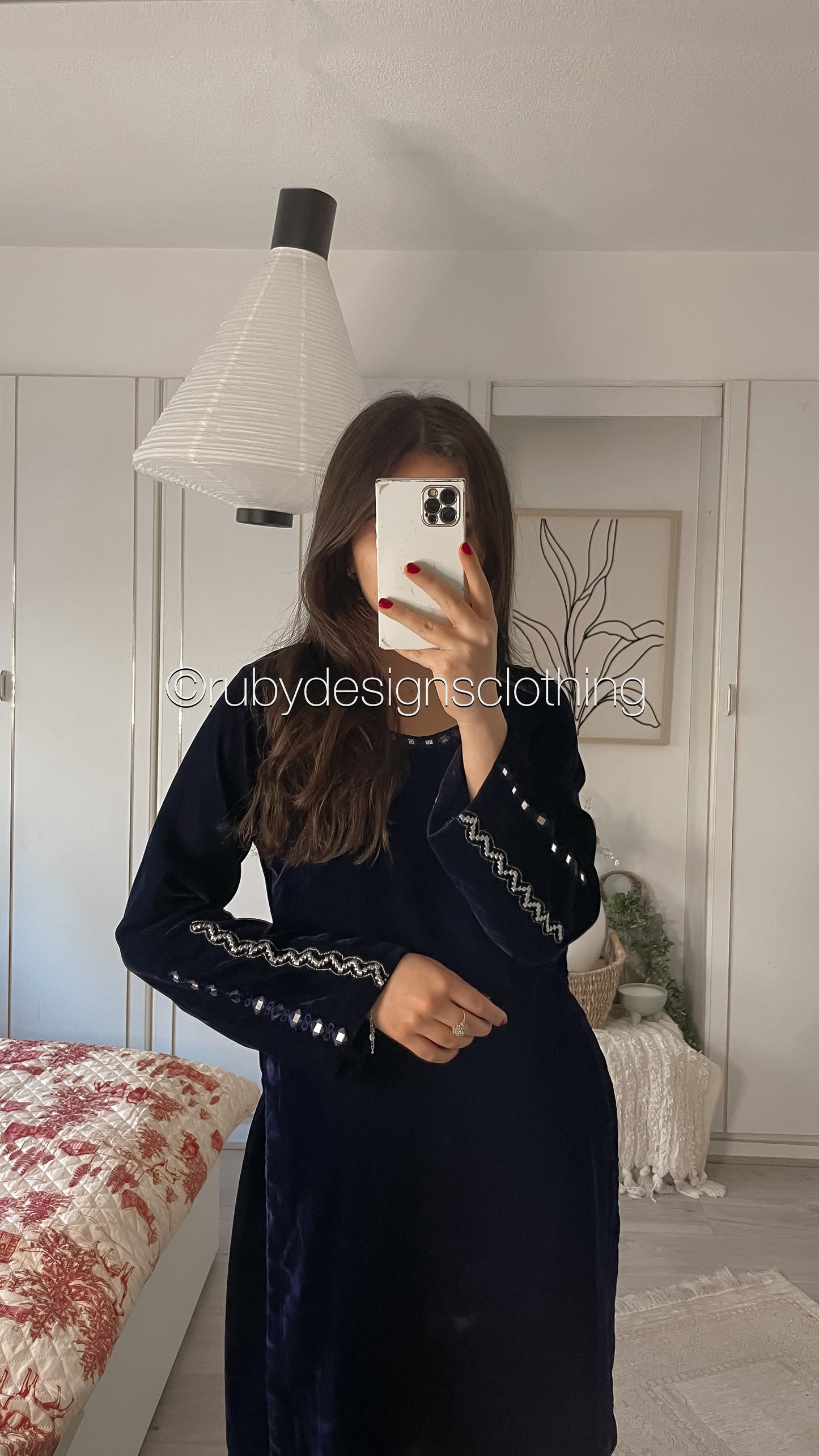 ELMIRA - 3 Piece Luxury Velvet Suit with Heavy Mirror Shawl (8236918309077)