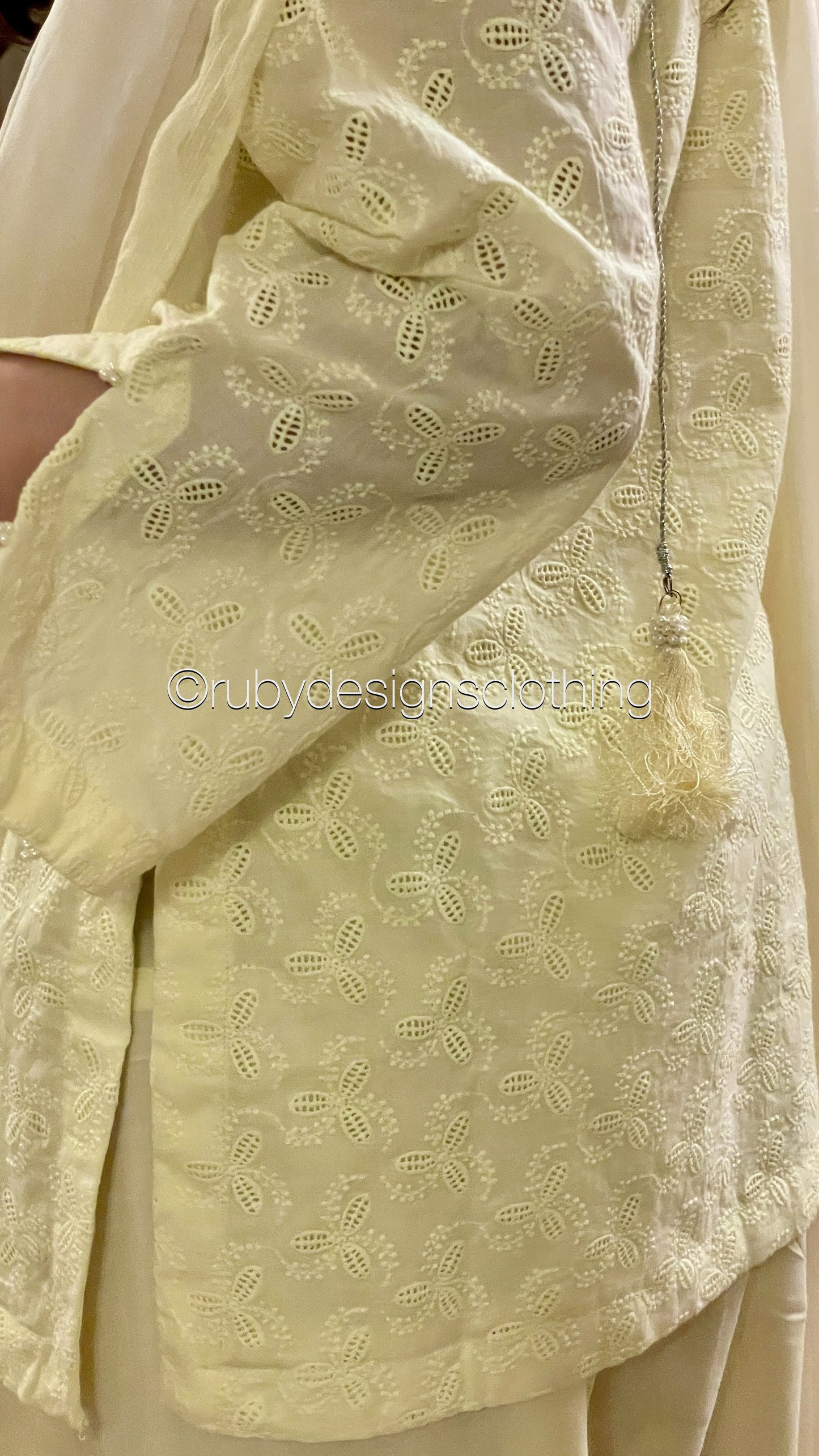 Butter Yellow - 3 Piece Chikankari Suit with Farshi Shalwar