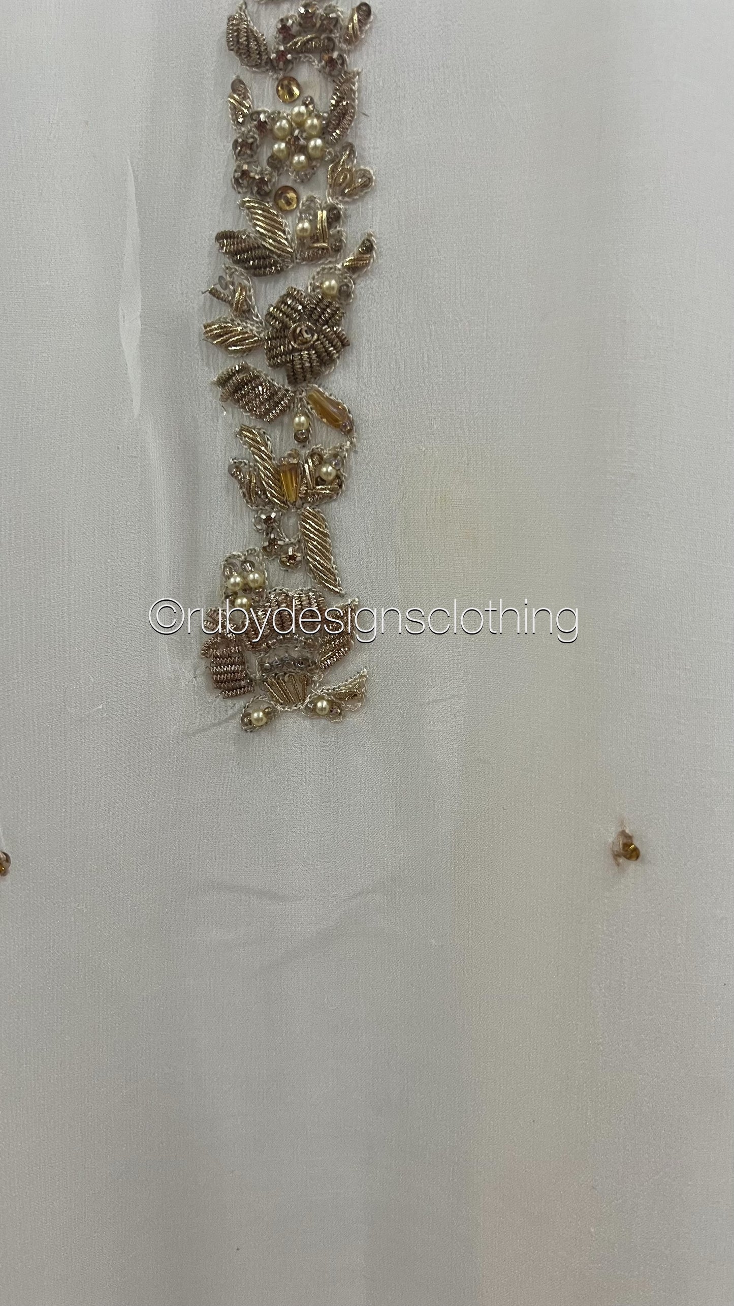 Minor Defect - HIRA White - 3 Piece Chiffon Suit with Chiffon Dupatta (8748150227157)
