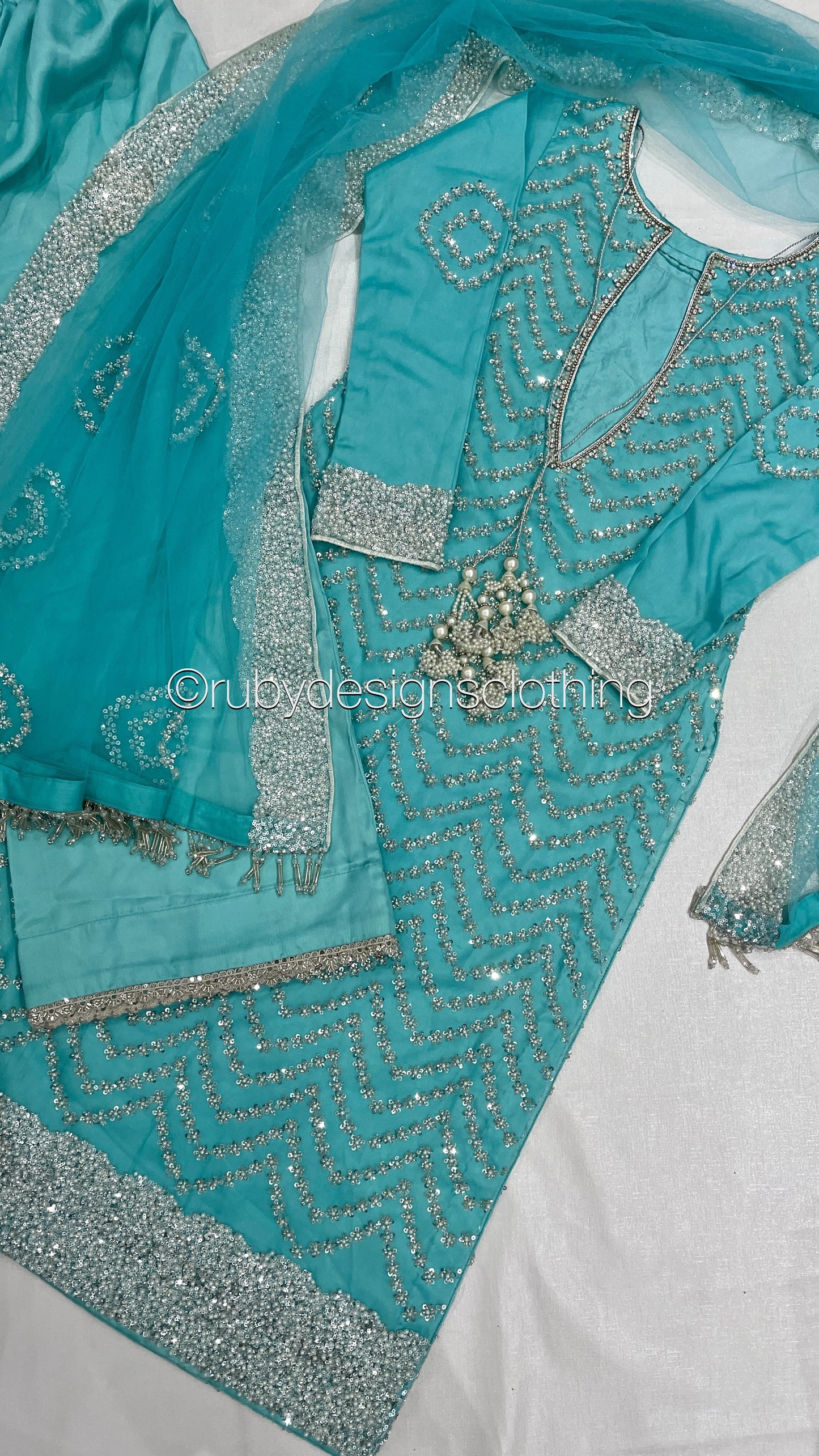 IZMA Ice - 3 Piece Net Suit with Wide Leg Trousers