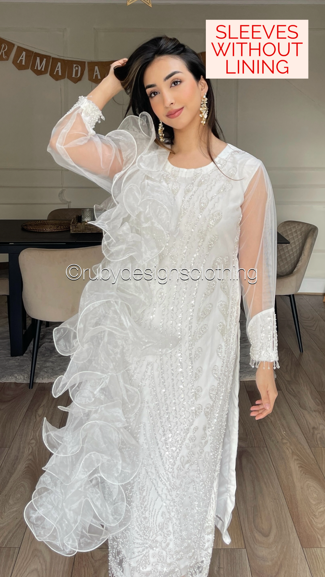 SHIREEN - 3 Piece White Net Suit with Pearl Detailing (8354934227157)