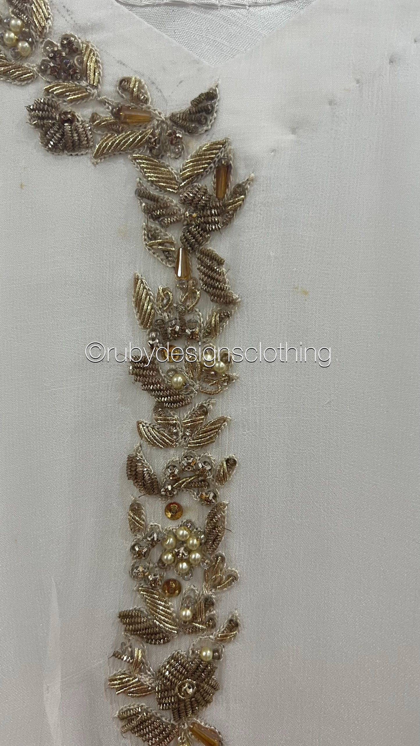 Minor Defect - HIRA White - 3 Piece Chiffon Suit with Chiffon Dupatta (8748150227157)