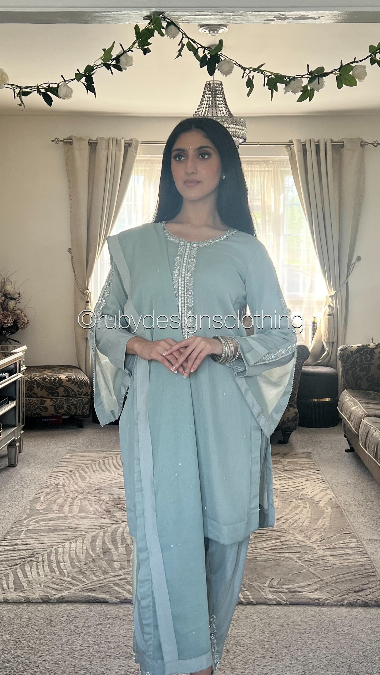 ASMA Haze - 3 Piece Chiffon Suit with Tulip Trousers
