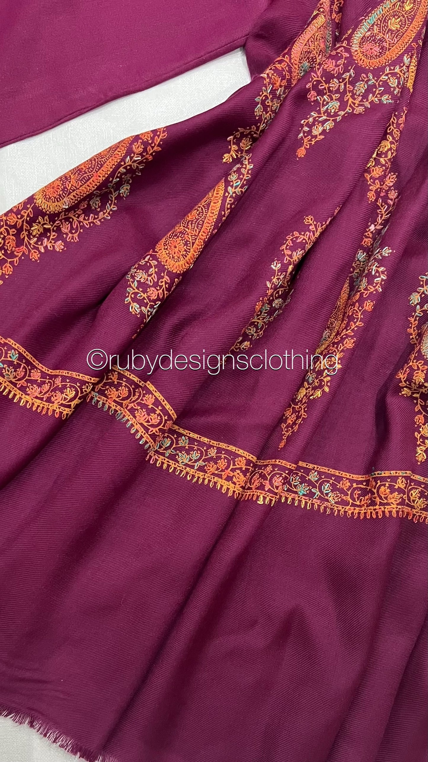 SOHA - 3 Piece Magenta Marina Suit with Embroidered Pashmina Shawl