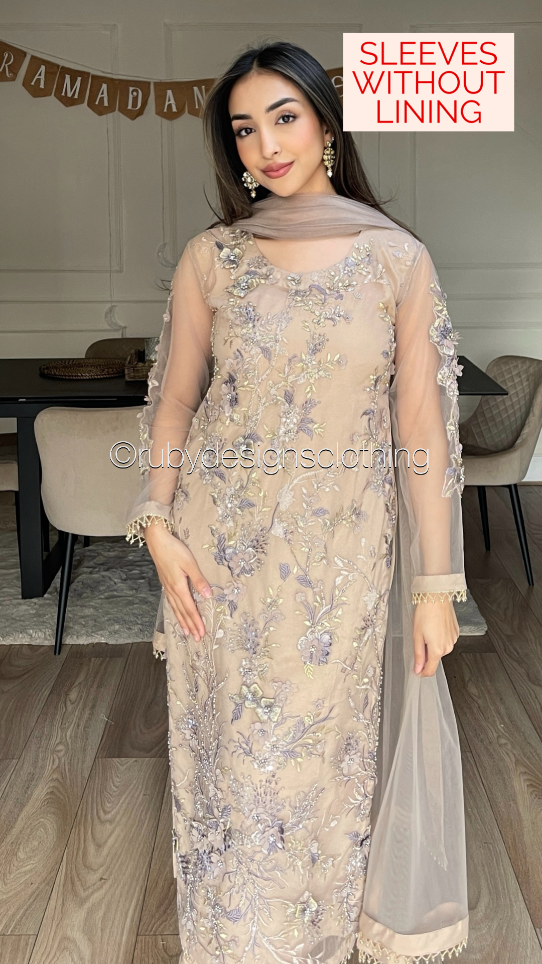 NABA - 3 Piece Latte Net Suit with 3D Detailing (8354935242965)