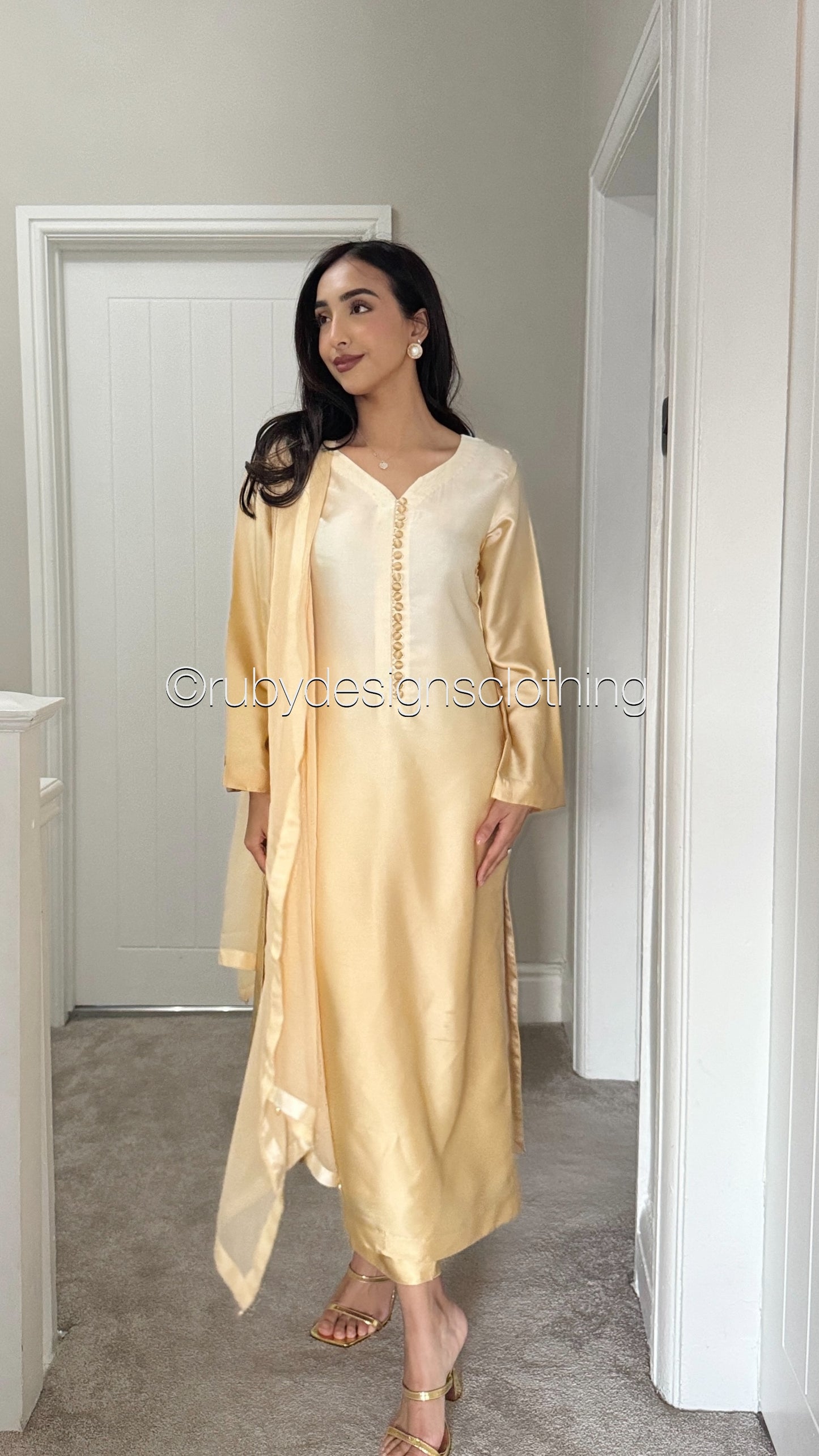 RAYNA Gold - 3 Piece Silk Suit with Handwork