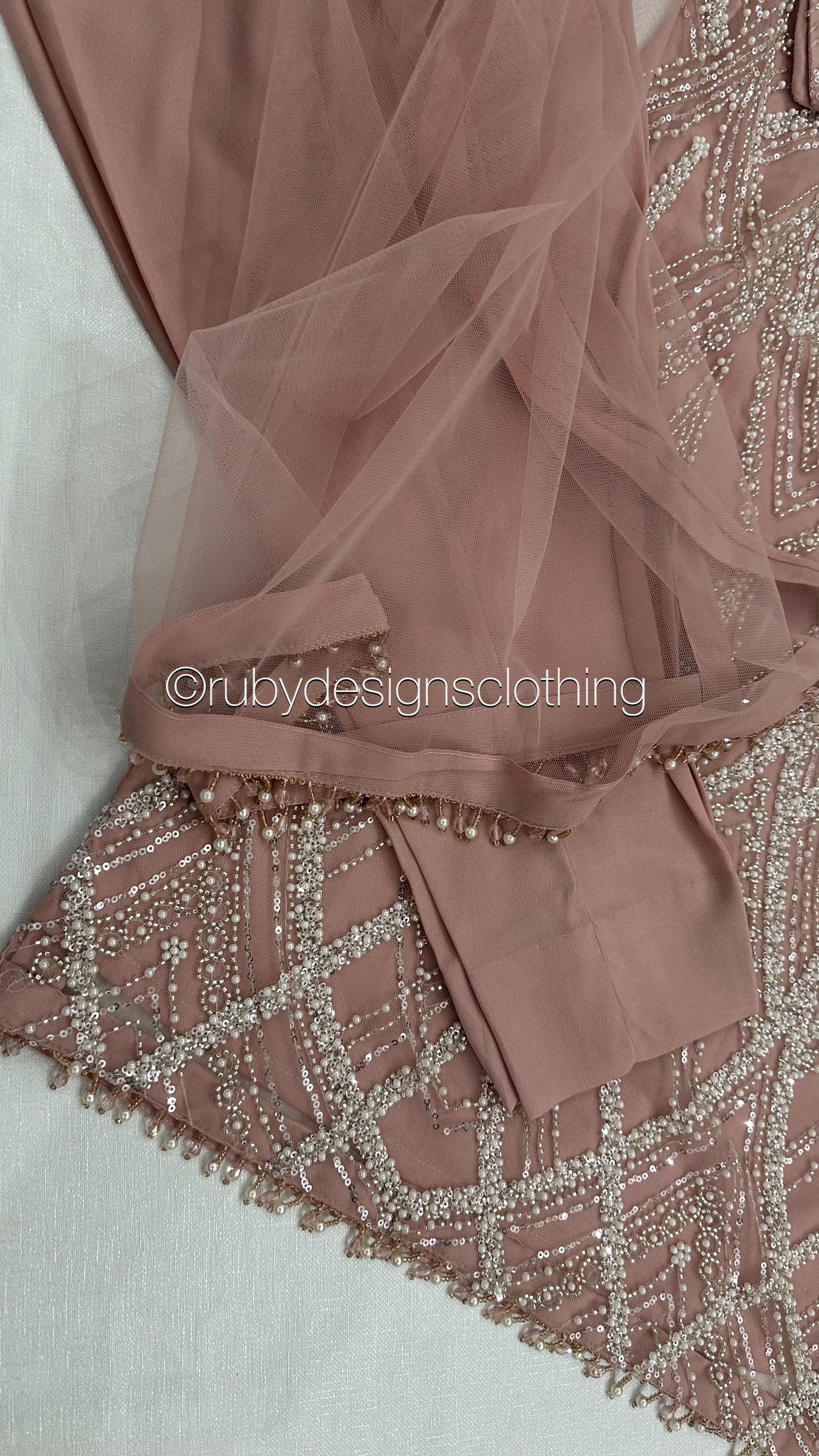 ALANA - 3 Piece Pink Net Suit with Pearl Detailing (8354940879061)