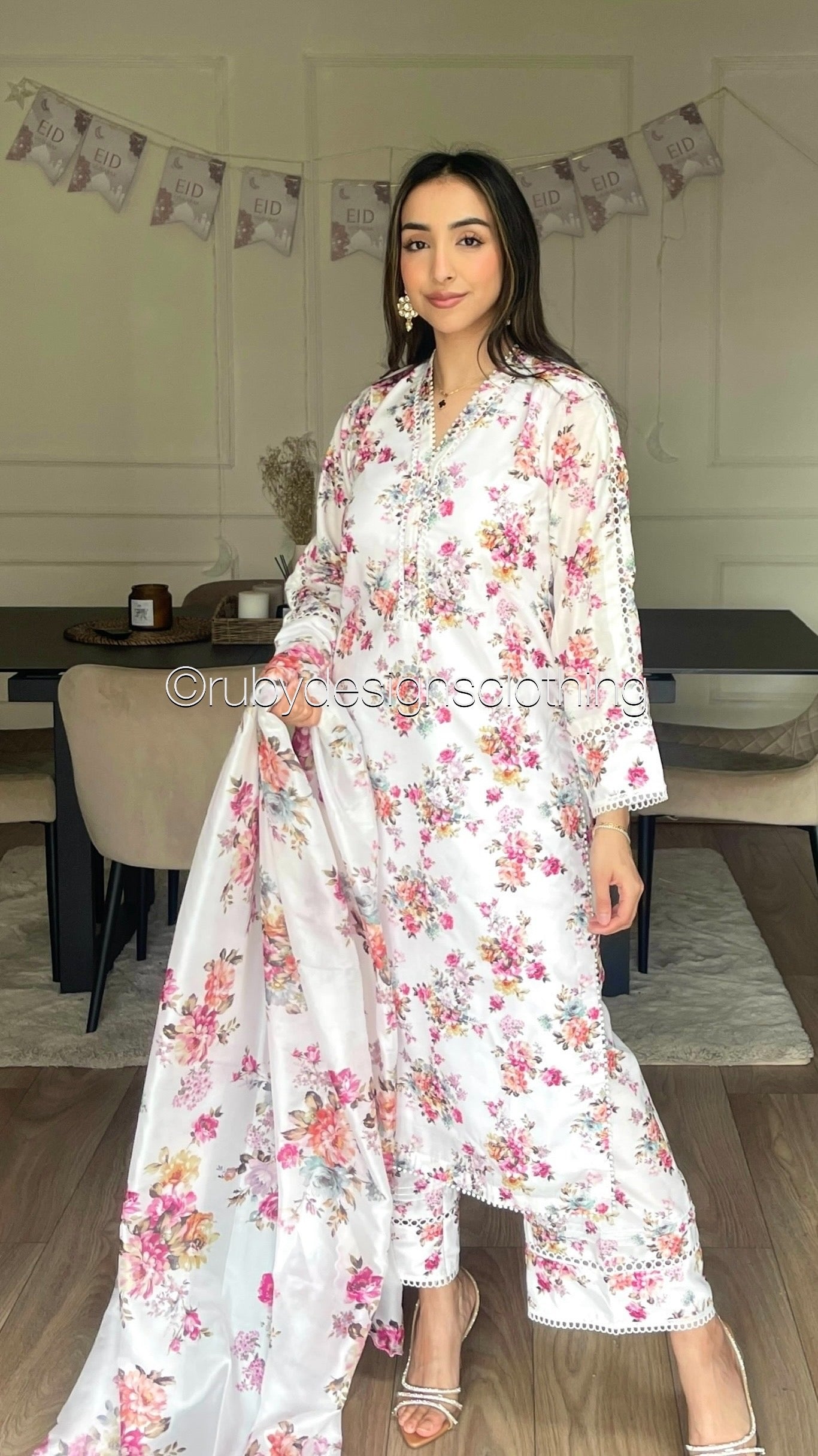REEM - 3 Piece White Swiss Lawn Suit with Silk Dupatta (8492511527125)