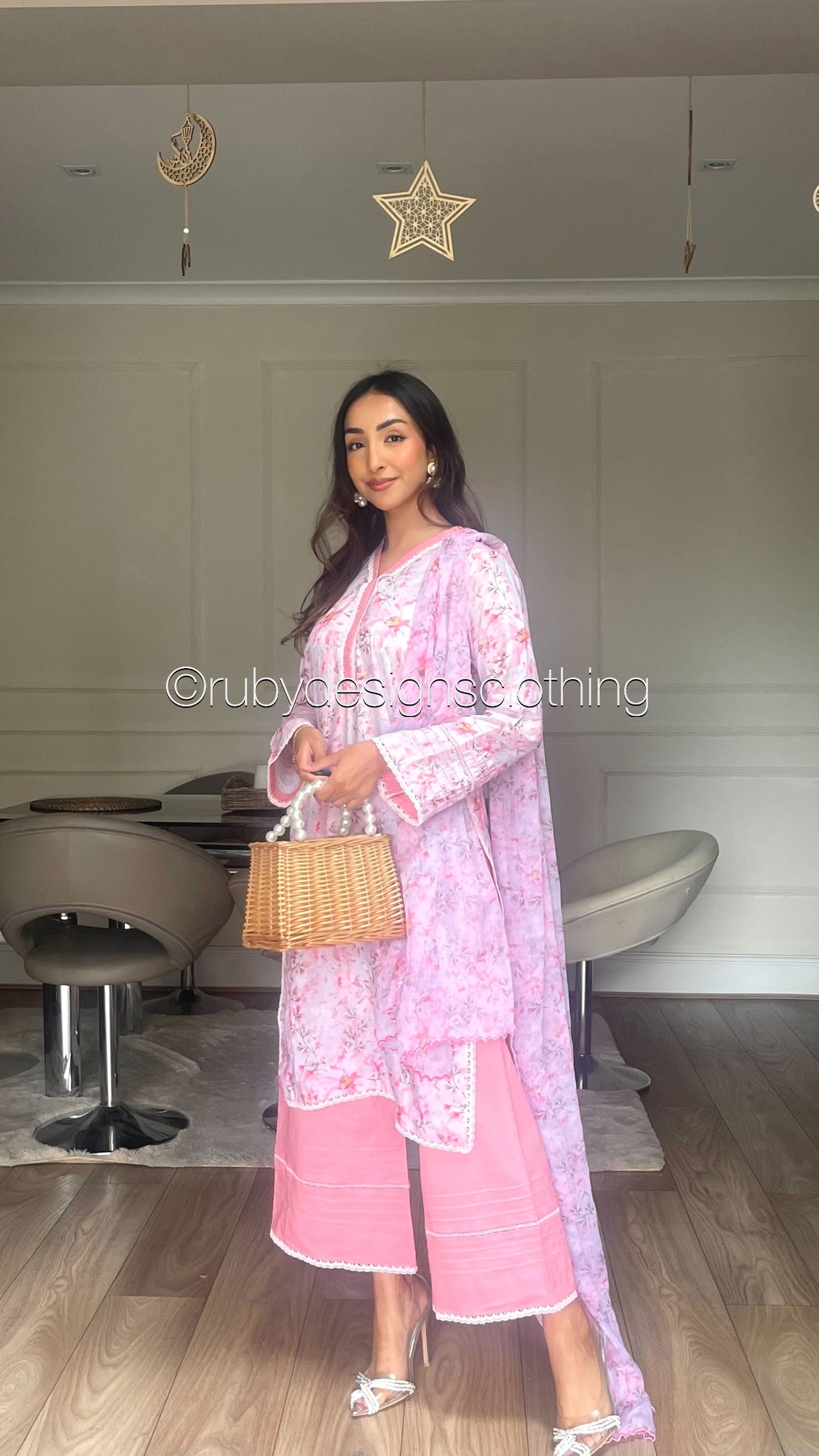 SALMA - 3 Piece Pink Floral Print Swiss Lawn Suit with Chiffon Dupatta (8075382948053)