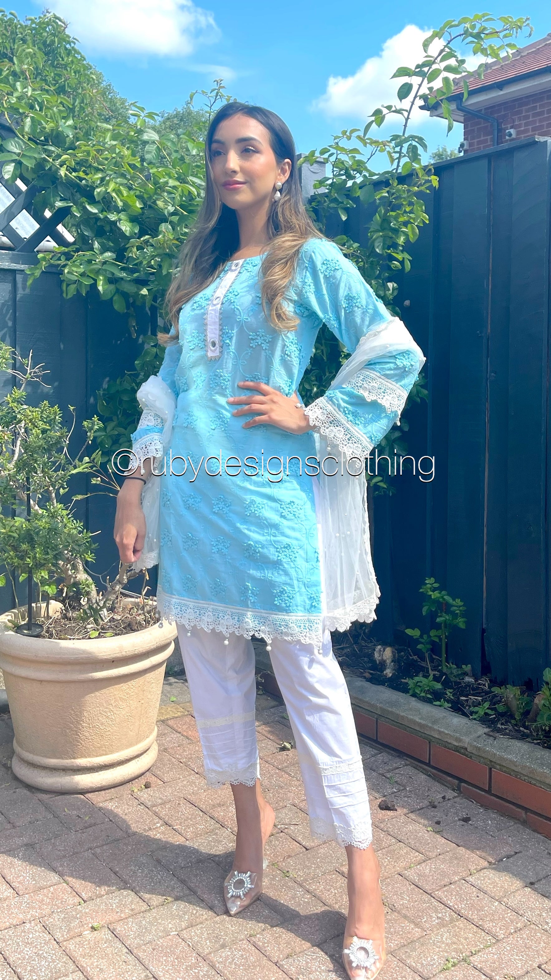 ALAYA - 3 Piece Lawn Suit with Lace and Mirror Details (6758254608568)