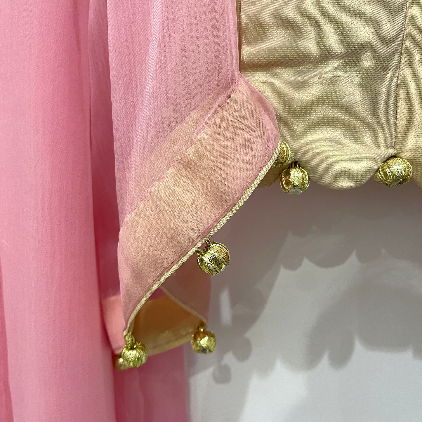 HUMERA - 3 Piece Pink Chiffon Suit with Gold Embroidery (6756841881784)